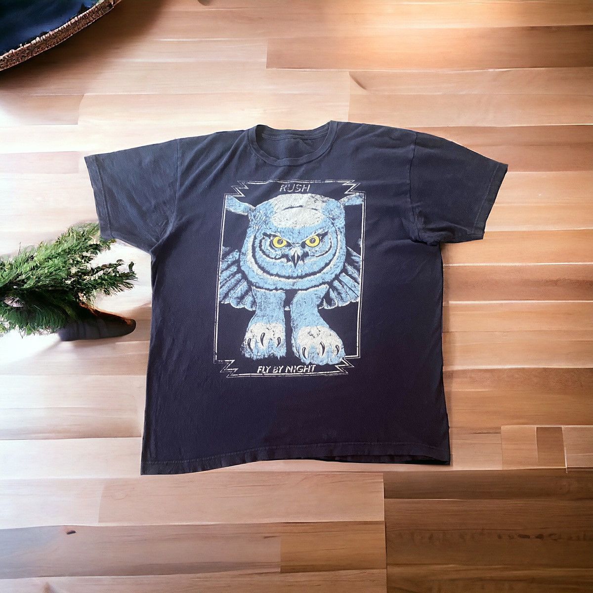 image of Band Tees x Rock Tees Vintage Y2K Rush Fly By Night T Shirt in Navy, Men's (Size XL)