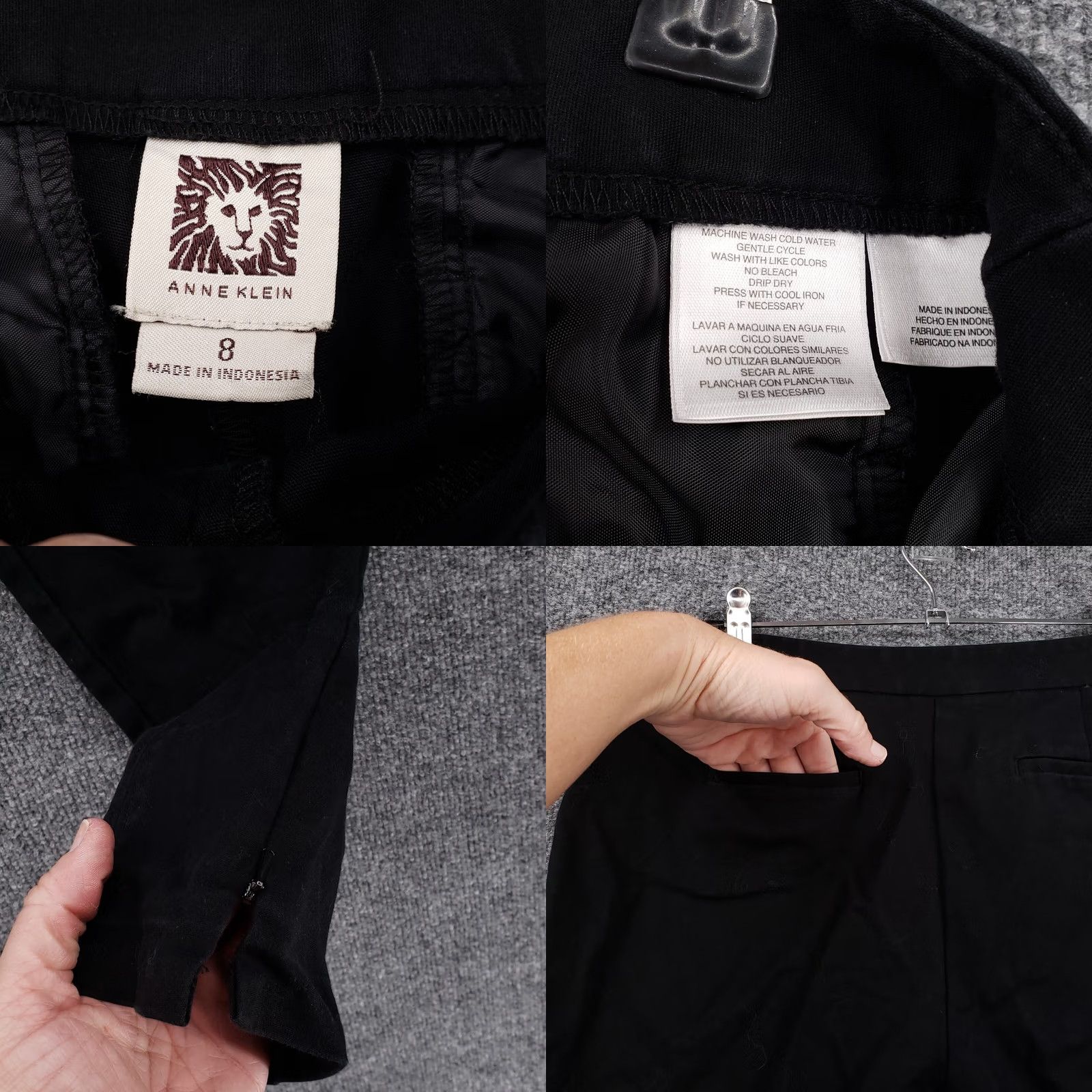 Anne Klein Anne Klein Womens Pants 8 Black Chino Flat Front Mid Rise Casual Ankle Size 30" / US 8 / IT 44 - 8 Thumbnail