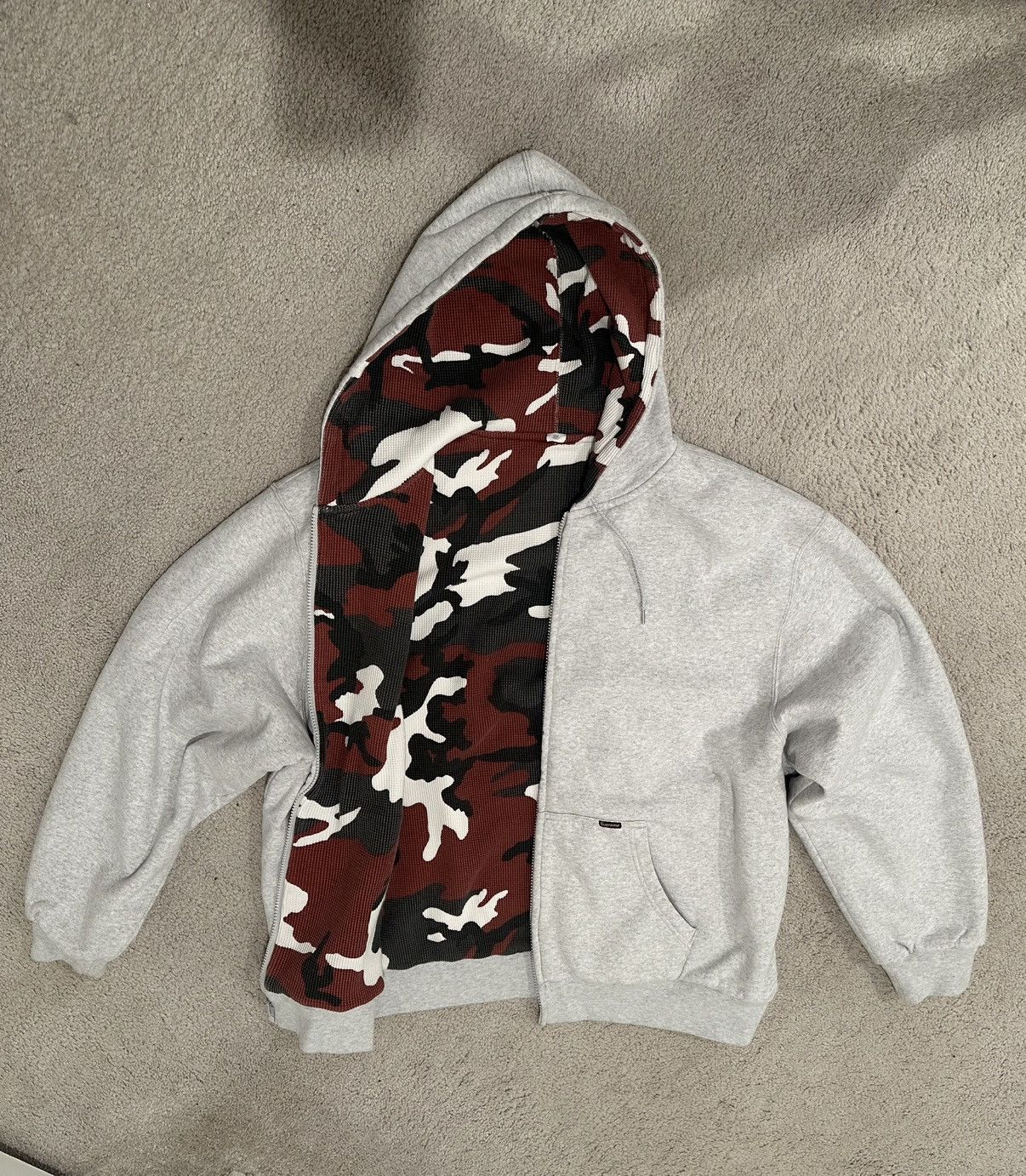 Supreme Supreme Reversible Work Zip Up Hooded Sweatshirt 'Ash Grey' Size US XL / EU 56 / 4 - 2 Thumbnail