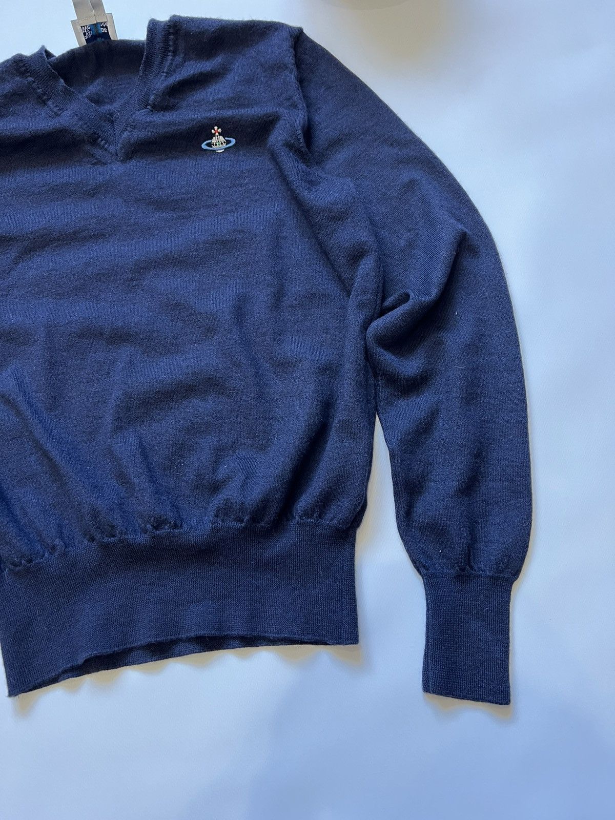 Vivienne Westwood Vivienne Westwood Navy Sweater V Neck Mens Size US M / EU 48-50 / 2 - 2 Thumbnail