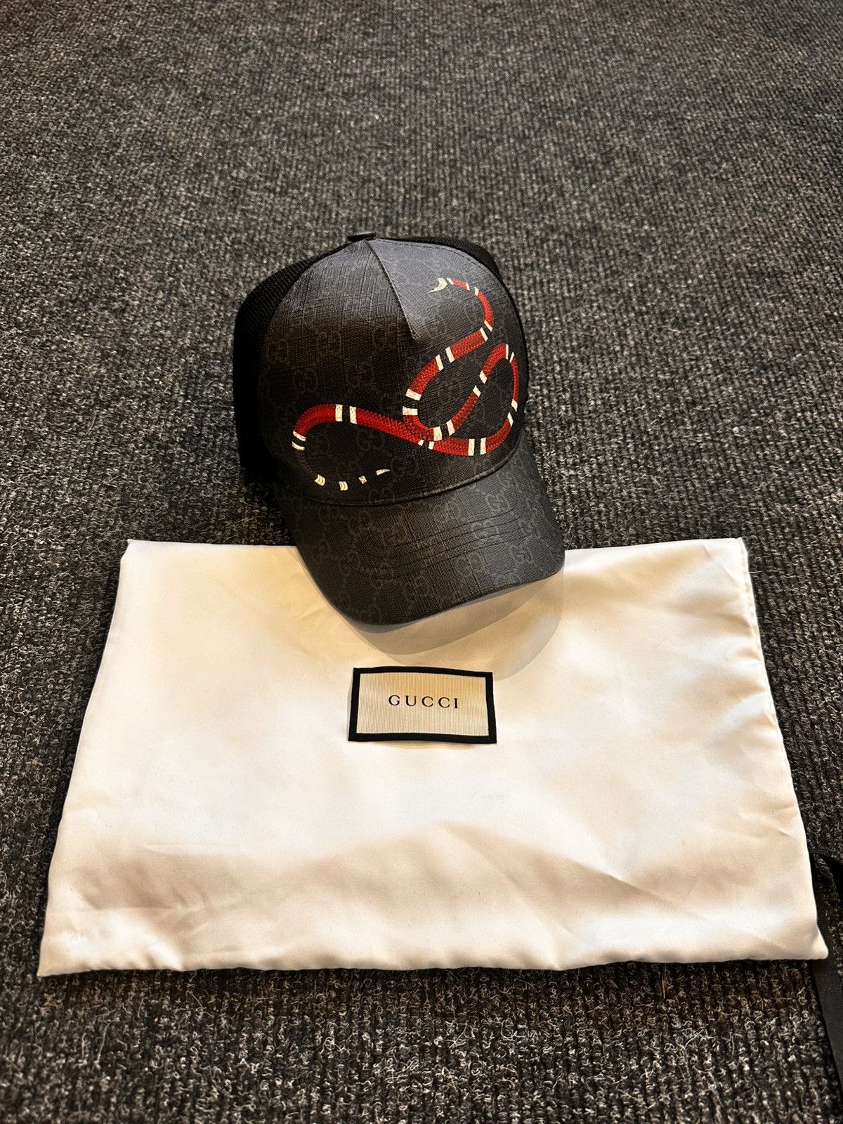 Gucci Gucci Kingsnake Print GG Baseball Hat black Size ONE SIZE - 1 Thumbnail