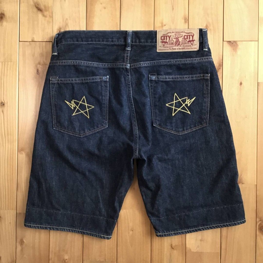 Bape BAPE STA Embroidery Denim Shorts a bathing ape NIGO ★size S Size US 30 / EU 46 - 3 Thumbnail