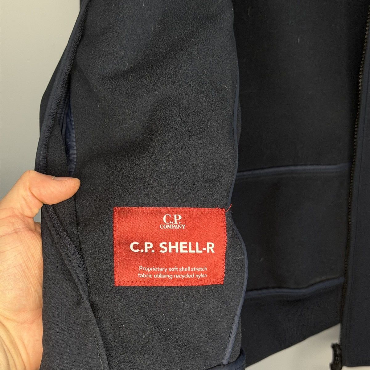 C.P. Company Cp Company Softshell Jacket Dark Navy Glass Logo Size US L / EU 52-54 / 3 - 11 Thumbnail