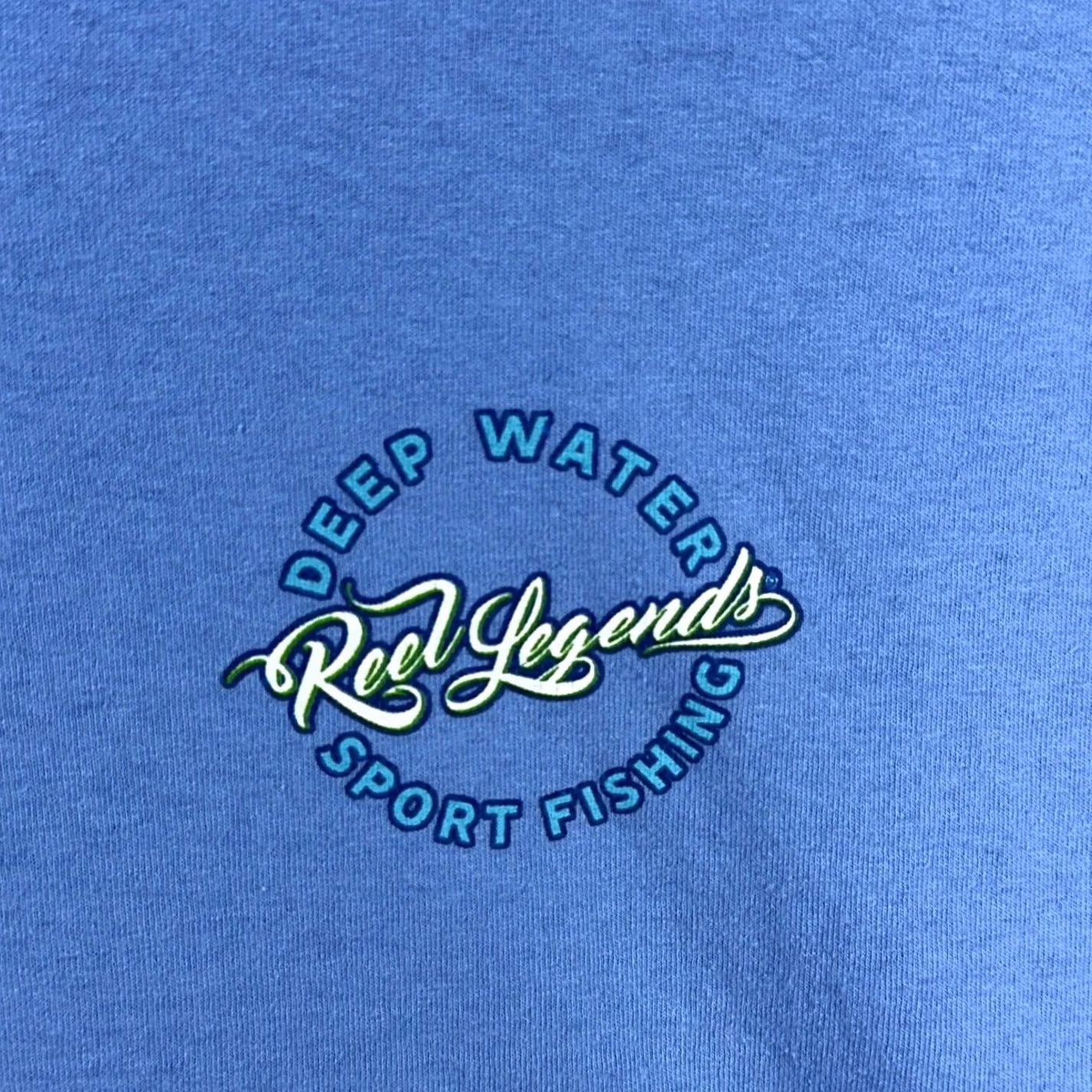 Vintage Reel Legends T-Shirt Crewneck Tee Men Large Blue Graphic Deep Water Short Sleeve Size US L / EU 52-54 / 3 - 6 Thumbnail