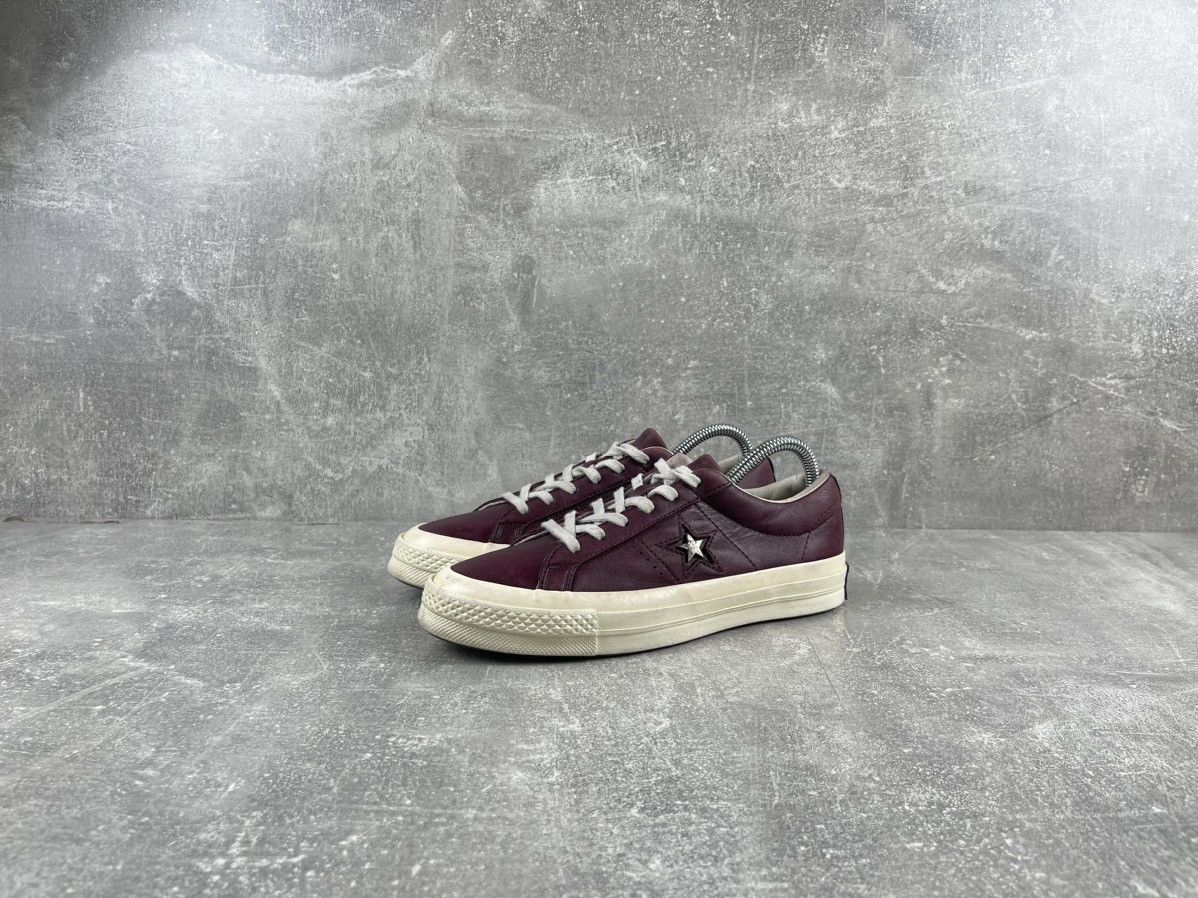 Converse × Vintage Vintage Converse One Star Burgundy Leather Sneakers Shoes Size US 5 / IT 35 - 1 Thumbnail