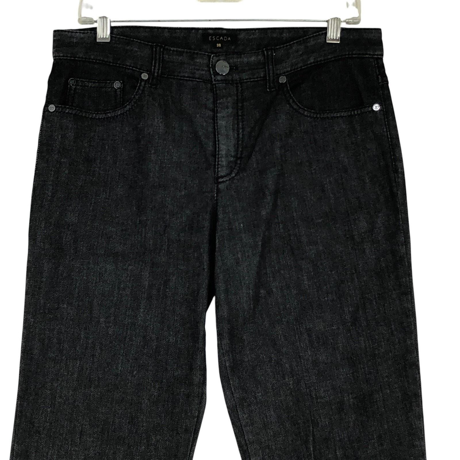 Escada Escada Jeans 38 Black Straight Leg Stretch Pants Modern Fit Size 32" / US 10 / IT 46 - 2 Thumbnail