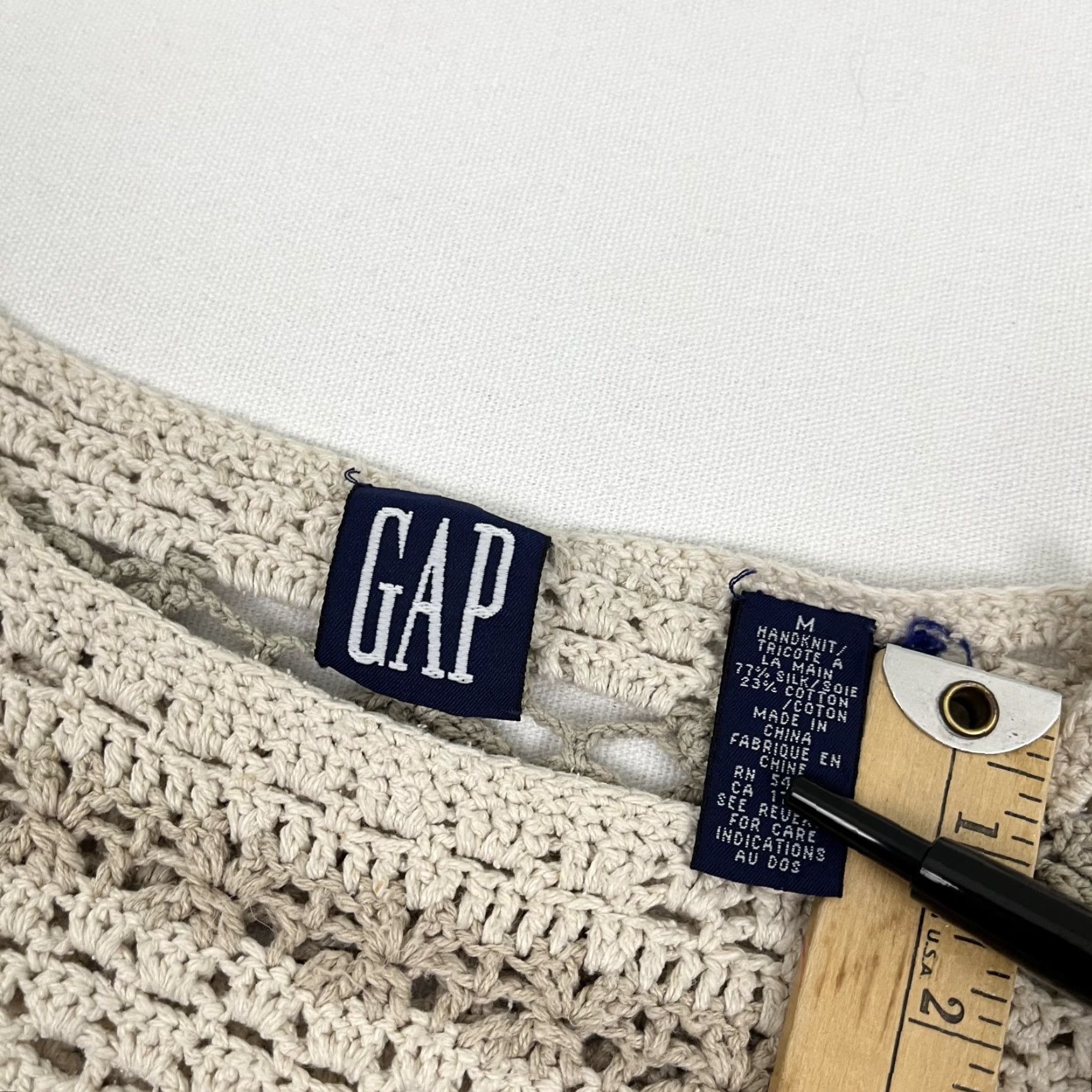 Gap GAP Sweater Womens Medium Silk Brown Crochet Earth Tone Cottagecore Granola Girl Size M / US 6-8 / IT 42-44 - 2 Thumbnail