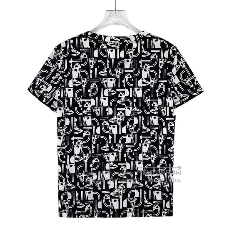 Hermes Hermes Black geometric pattern printed cotton round neck s Size XS / US 0-2 / IT 36-38 - 2 Thumbnail