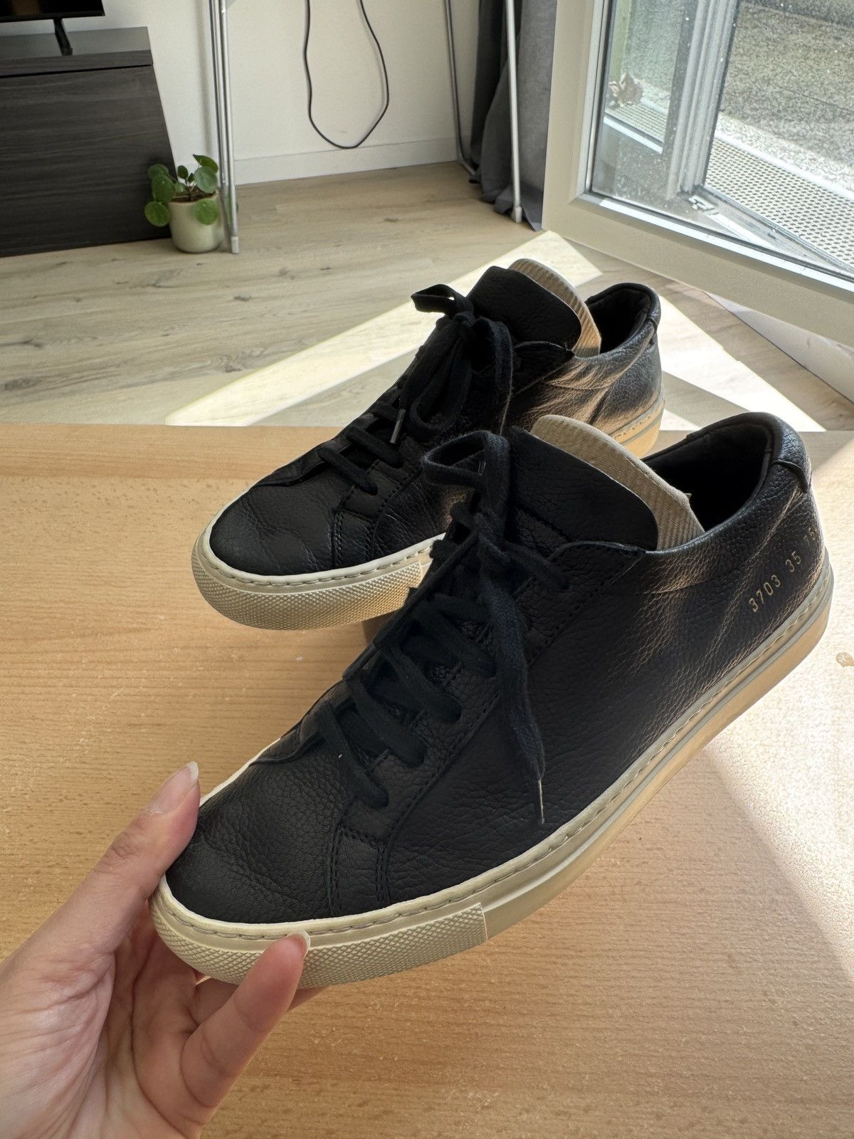 Common Projects Common Projects Achilles Low – Black Leather Size US 4 / IT 34 - 5 Thumbnail