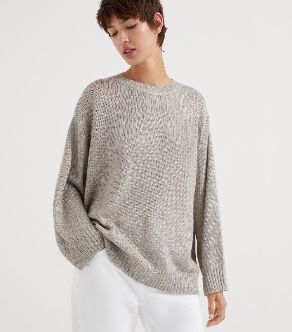 Brunello Cucinelli o1y0825 Crewneck Sweater in Beige Size M / US 6-8 / IT 42-44 - 3 Thumbnail