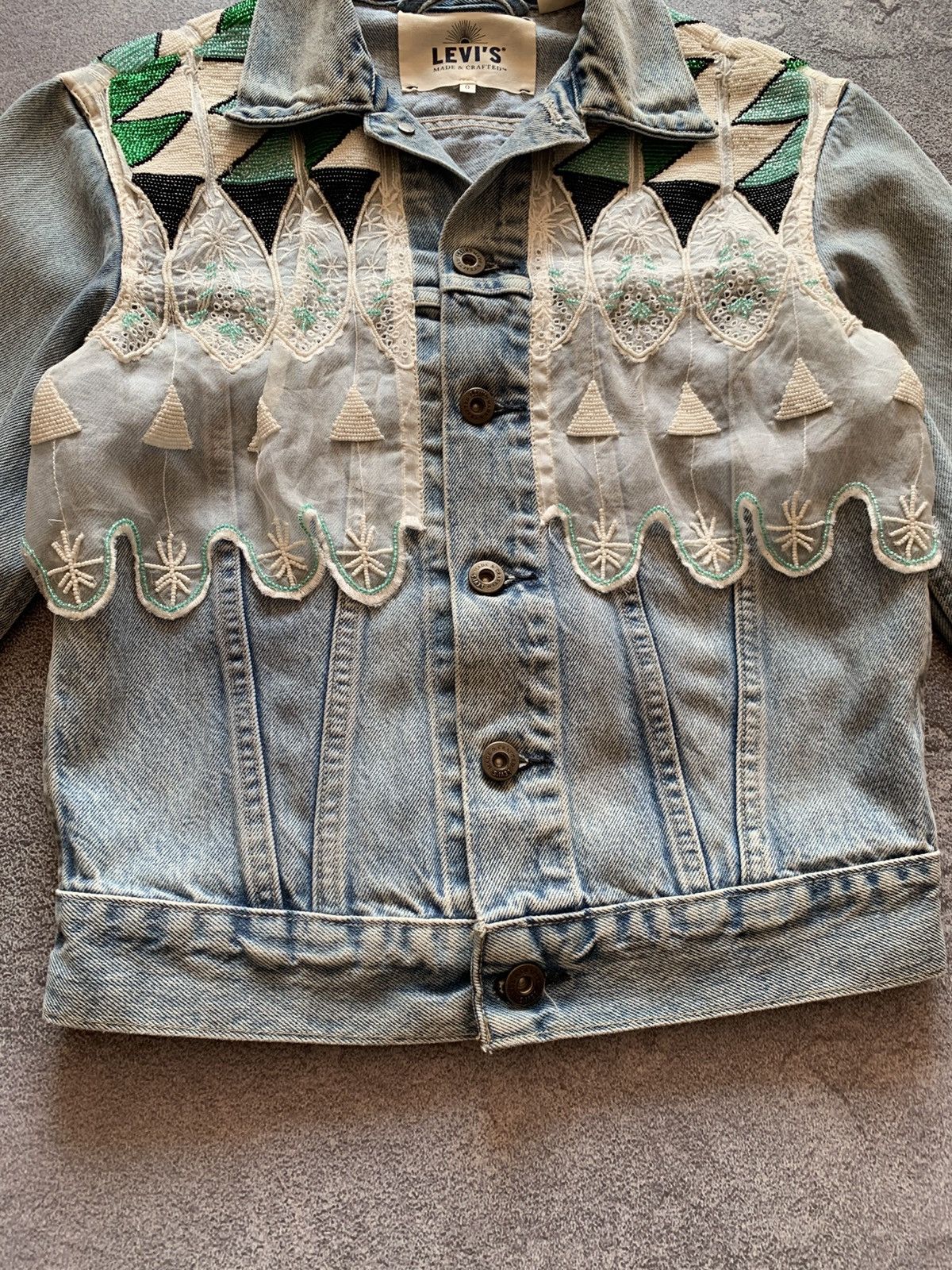 Levi's Made & Crafted Levi's Made&Crafted Trucker Hand Beaded Jacket Lace Size0/XS Size XS / US 0-2 / IT 36-38 - 7 Thumbnail