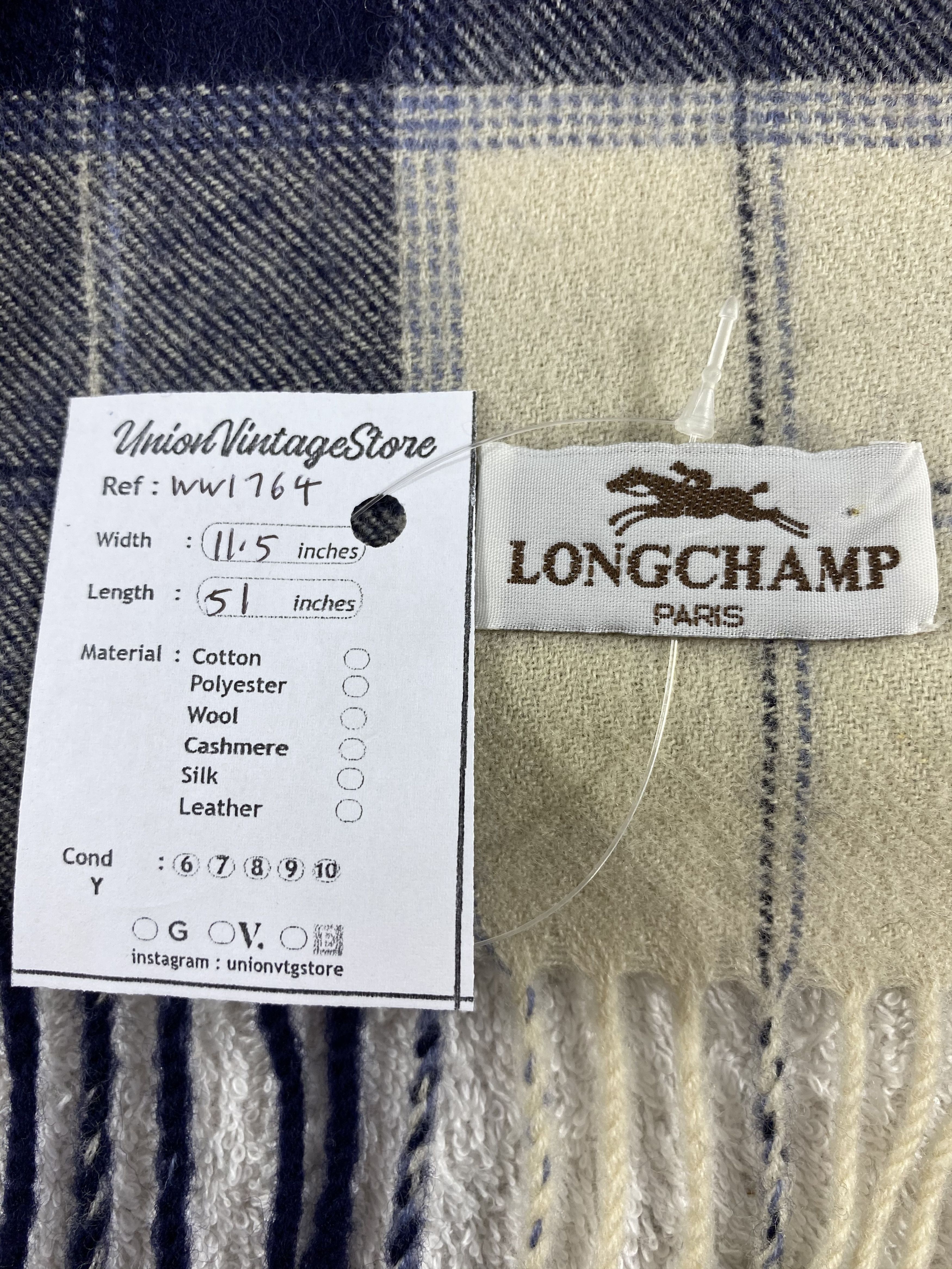Longchamp × Vintage Longchamp Scarf / Muffler / Neckwear - WW1764 Size ONE SIZE - 5 Thumbnail