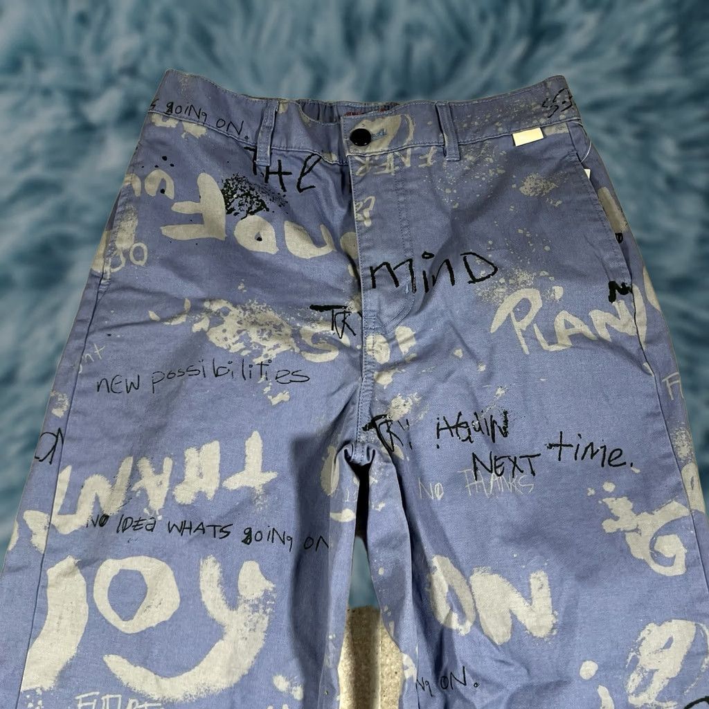 Urban Outfitters VINTAGE Urban Outfitters Pants Mens S Purple Allover Graffiti Print Baggy Wide Leg Shirt Size US 29 - 1 Thumbnail