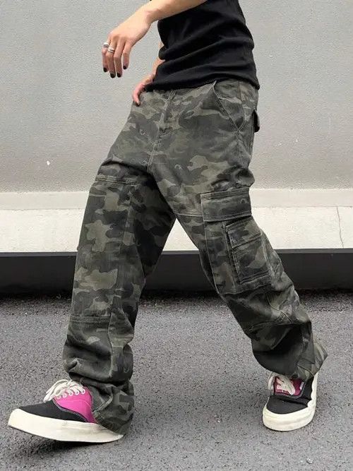 Japanese Brand washed faded cleanfit yuppie bootcut camo cargo pants Size US 32 / EU 48 - 3 Thumbnail
