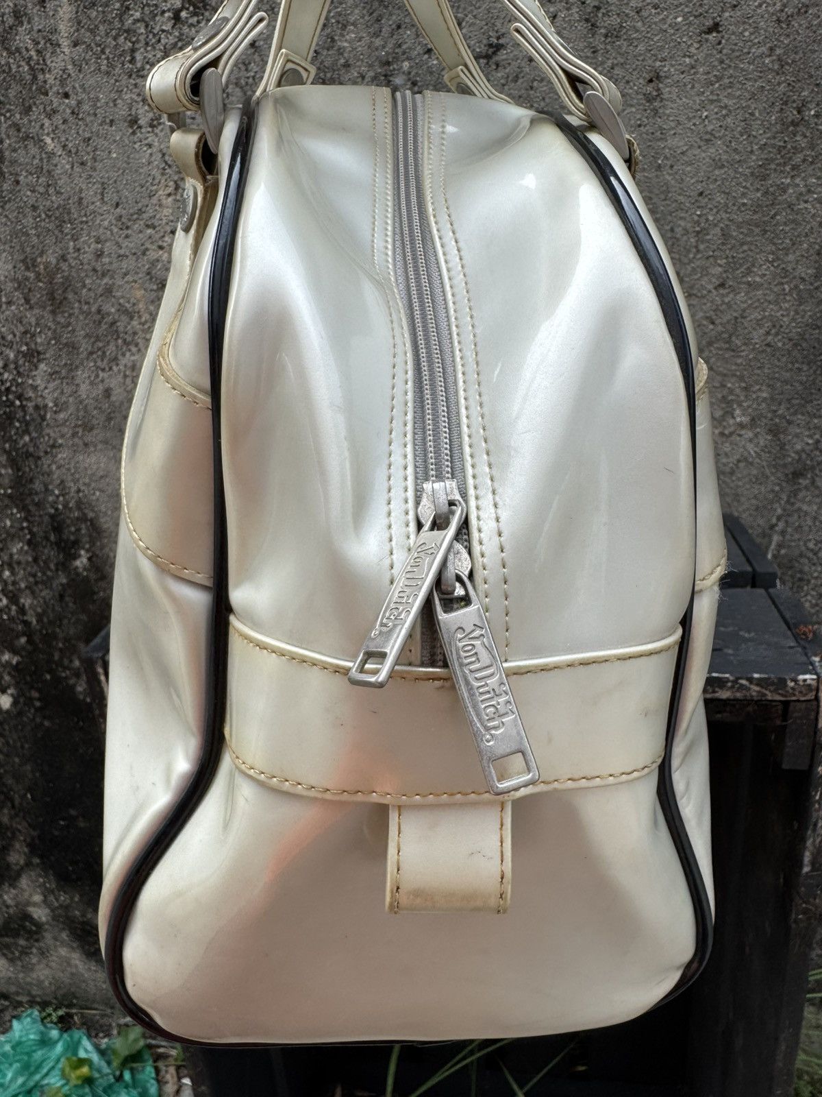 Vintage × Von Dutch 2000s Y2K VON DUTCH Bowling Hand Bag White Size ONE SIZE - 4 Thumbnail