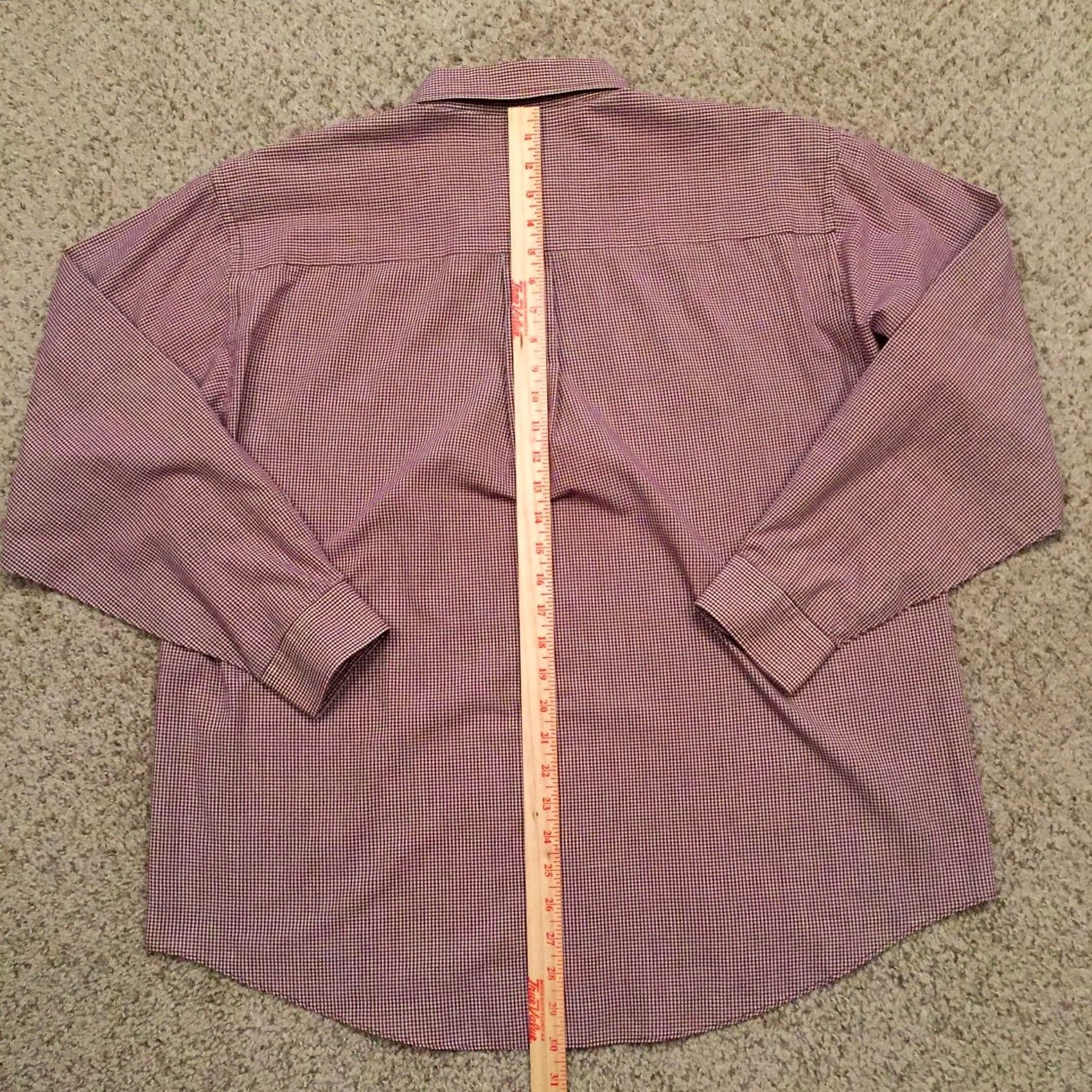 Van Heusen Van Heusen Shirt Mens Large Red Check Long Sleeve Button-Down Size US L / EU 52-54 / 3 - 6 Thumbnail