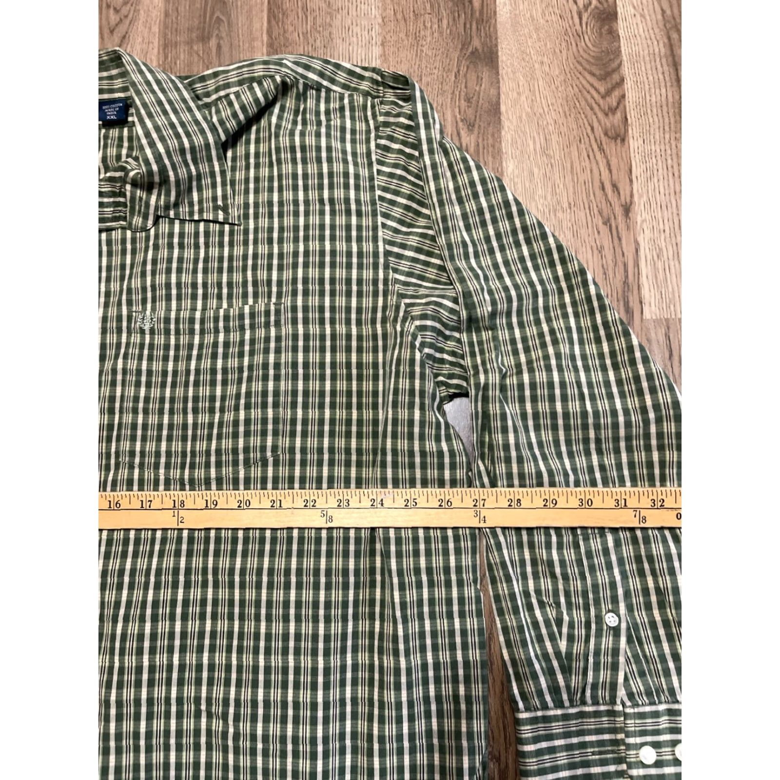 Vintage Salt Water Shirt Men 2XL Plaid Button-Up Long Sleeve Green Gray Shirt Size US XXL / EU 58 / 5 - 6 Thumbnail