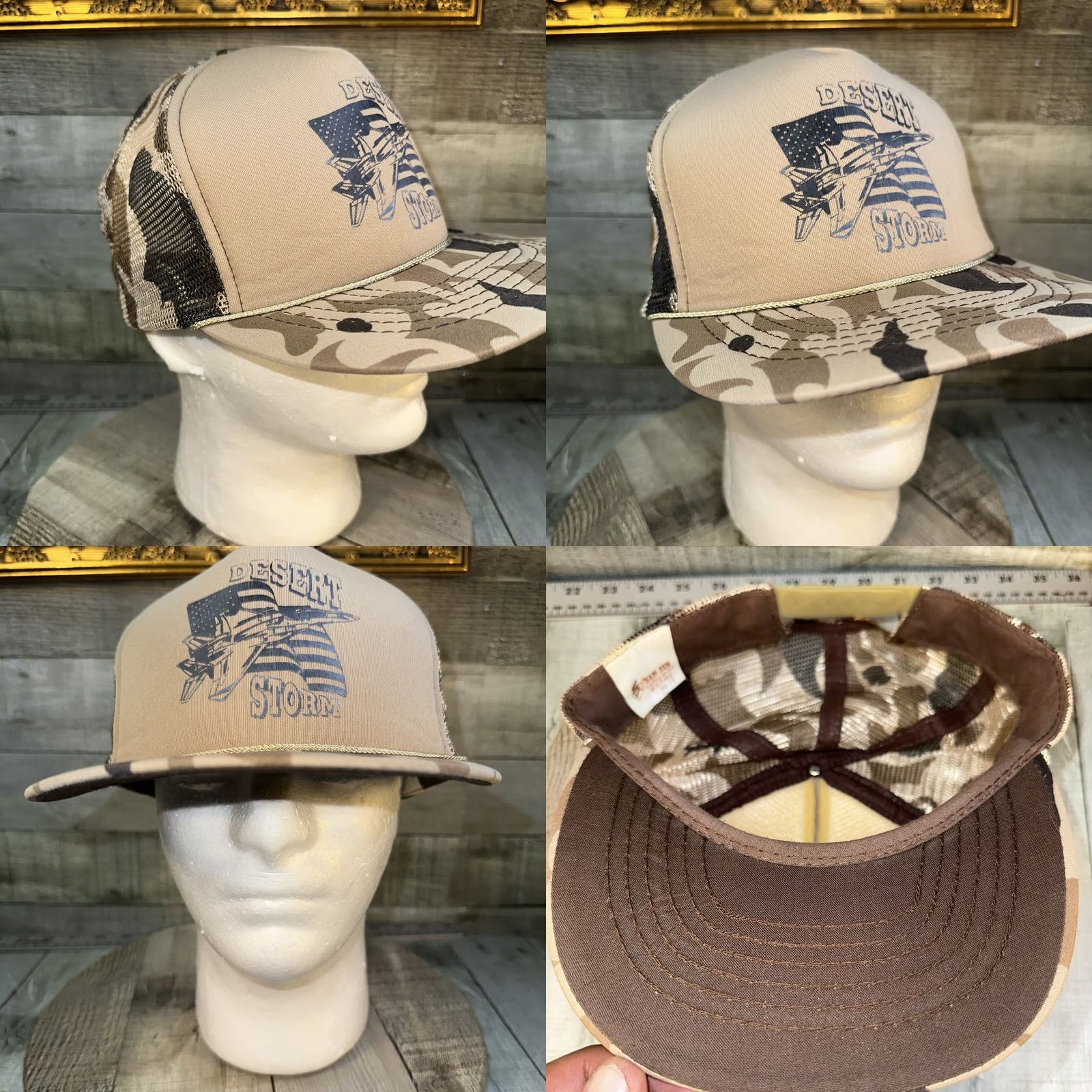Vintage VINTAGE Desert Storm Snapback Hat Camo Rope Cap USA Military 90s Gulf War OG Size ONE SIZE - 8 Thumbnail