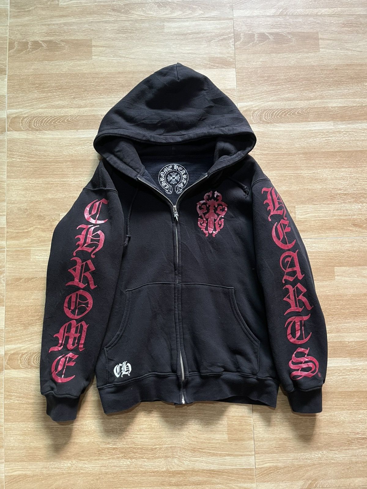 Chrome Hearts Chrome Heart Dagger Red Hoodie Zip | Grailed