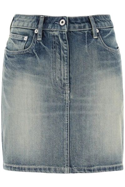 Kenzo o1s22i1n0724 Denim Mini Skirt in Light Blue Size 28" / US 6 / IT 42 - 1 Thumbnail