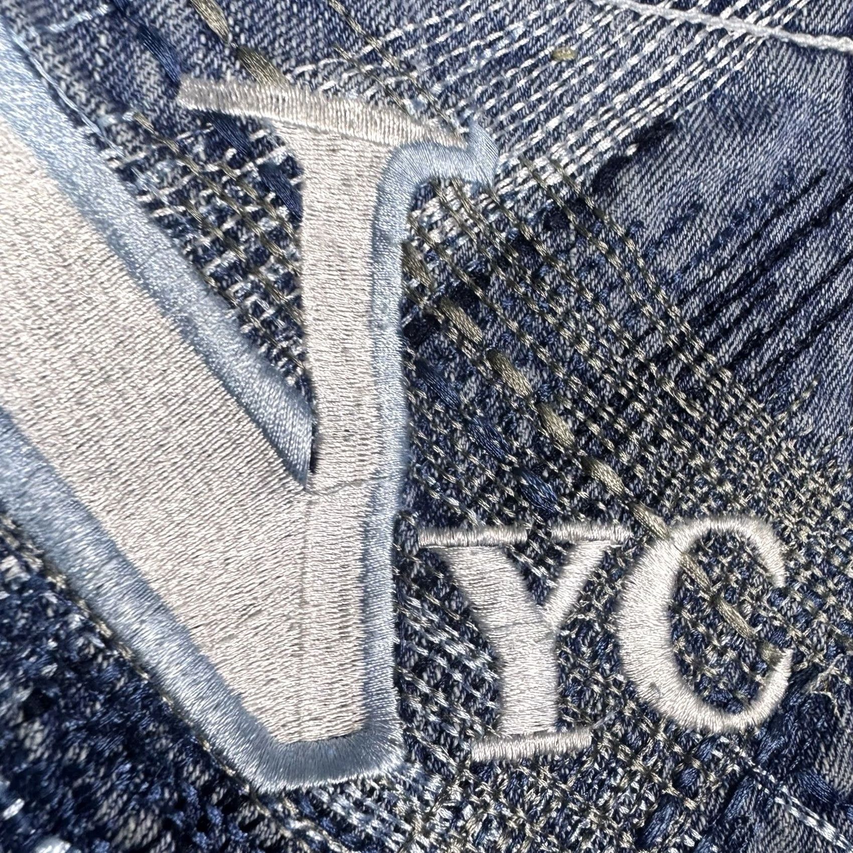 Denime 212 NYC Baggy Wide Leg Streetwear Y2K Fade Denim Skater Grunge Mens Jeans Blue Zip Size US 30 / EU 46 - 2 Thumbnail