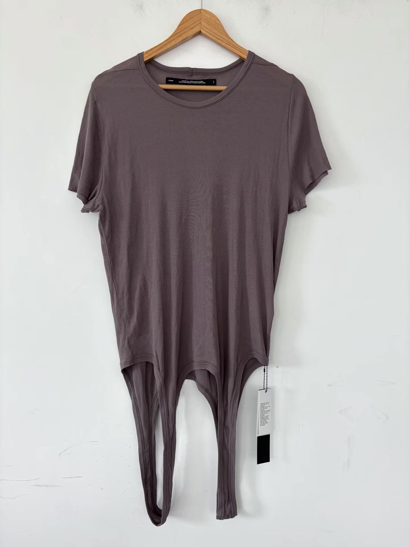 Julius Julius 24SS Men's Grey-Brown Drooping Loop Hem T-shirt Ｑ21 Size US M / EU 48-50 / 2 - 1 Thumbnail