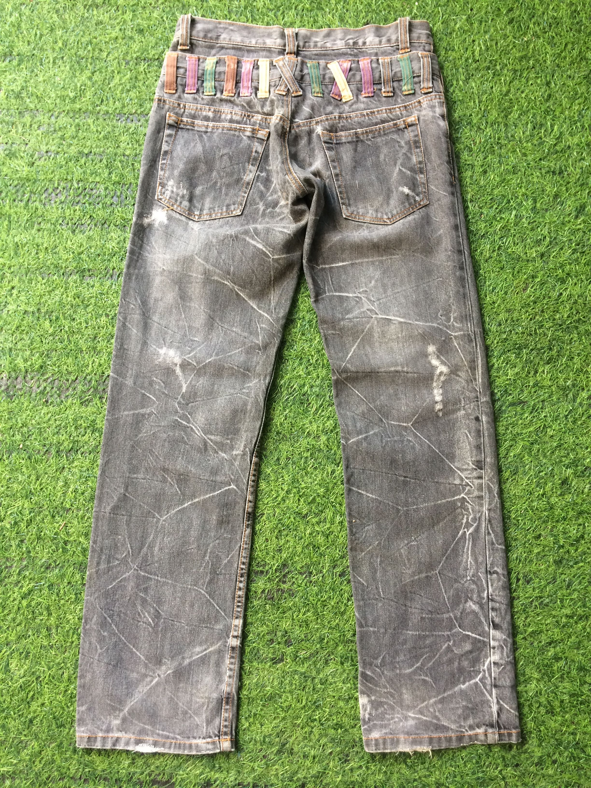 Japanese Brand Distressed Japanese Double Waist Denim #D-670 Size US 29 - 2 Thumbnail