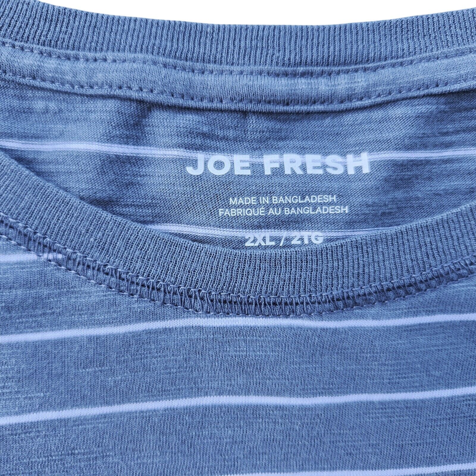 The Unbranded Brand Joe Fresh Men's Gray Striped Cotton Pocket T-Shirt Size 2XL Size US XXL / EU 58 / 5 - 4 Thumbnail