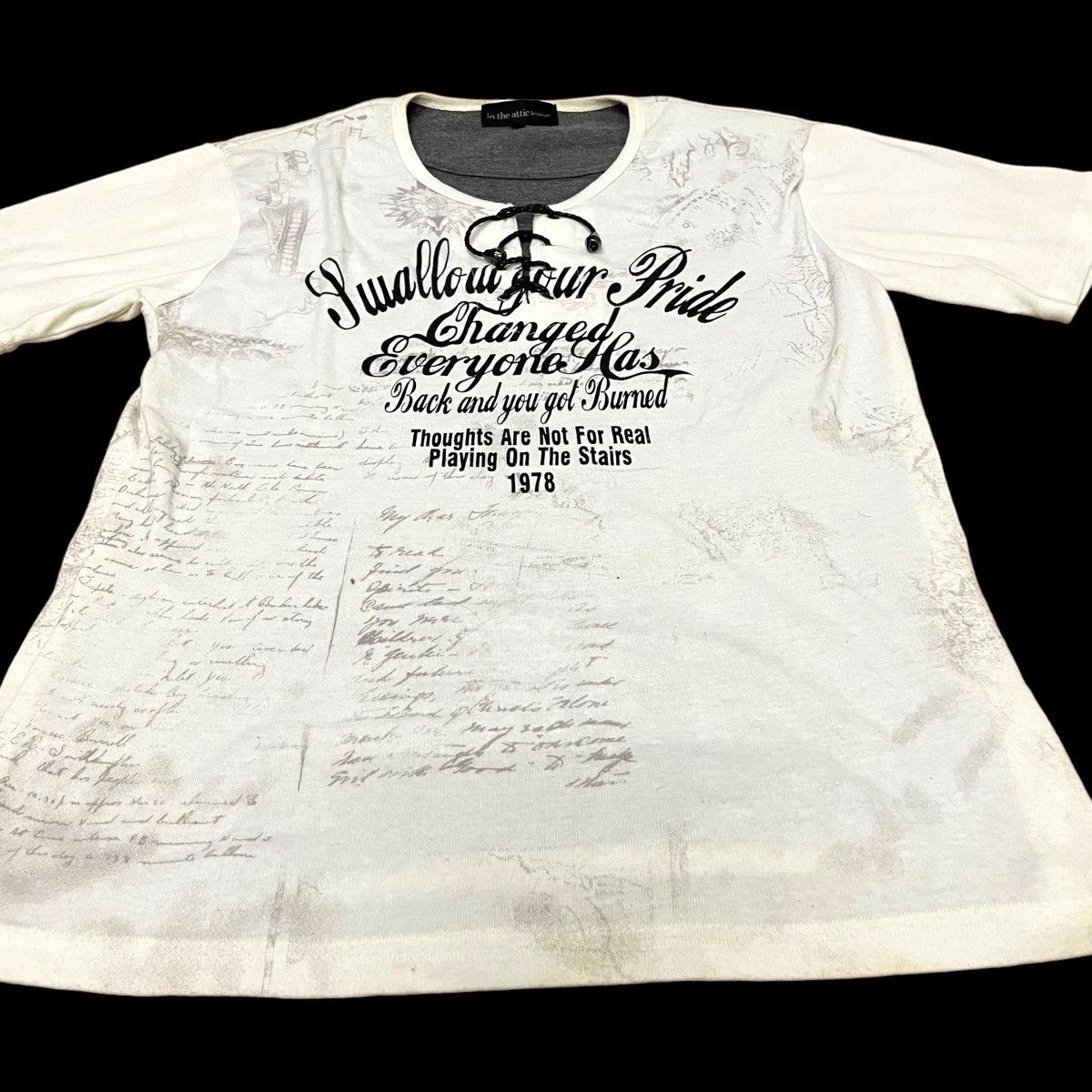 In The Attic × Japanese Brand × Seditionaries 🇯🇵 IN THE ATTIC POEM LEATHER LACE SEDITIONARIES TSHIRT Size US M / EU 48-50 / 2 - 3 Thumbnail