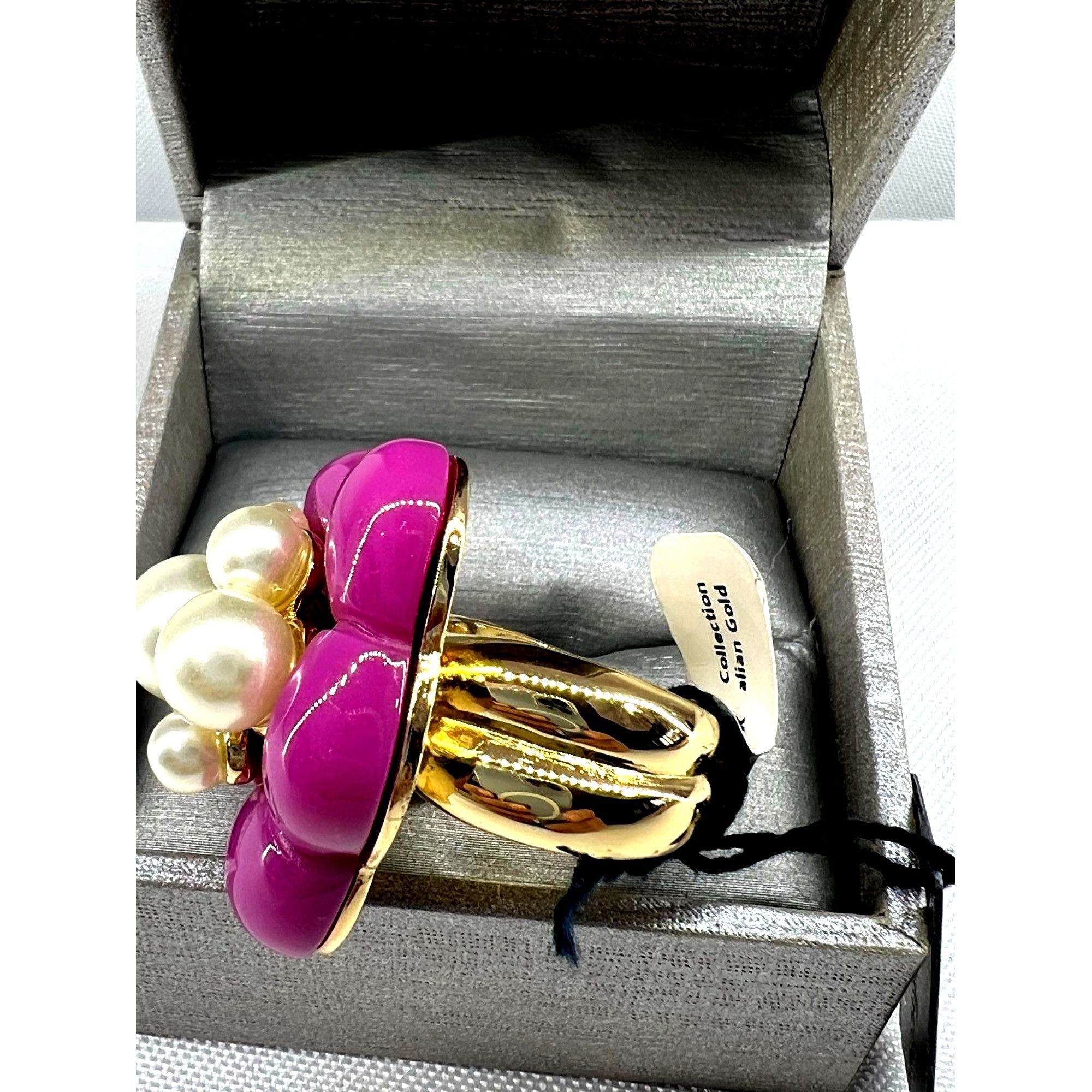 Other Stylish Purple and White Pearl Cocktail Ring Size 7 Size ONE SIZE - 4 Thumbnail