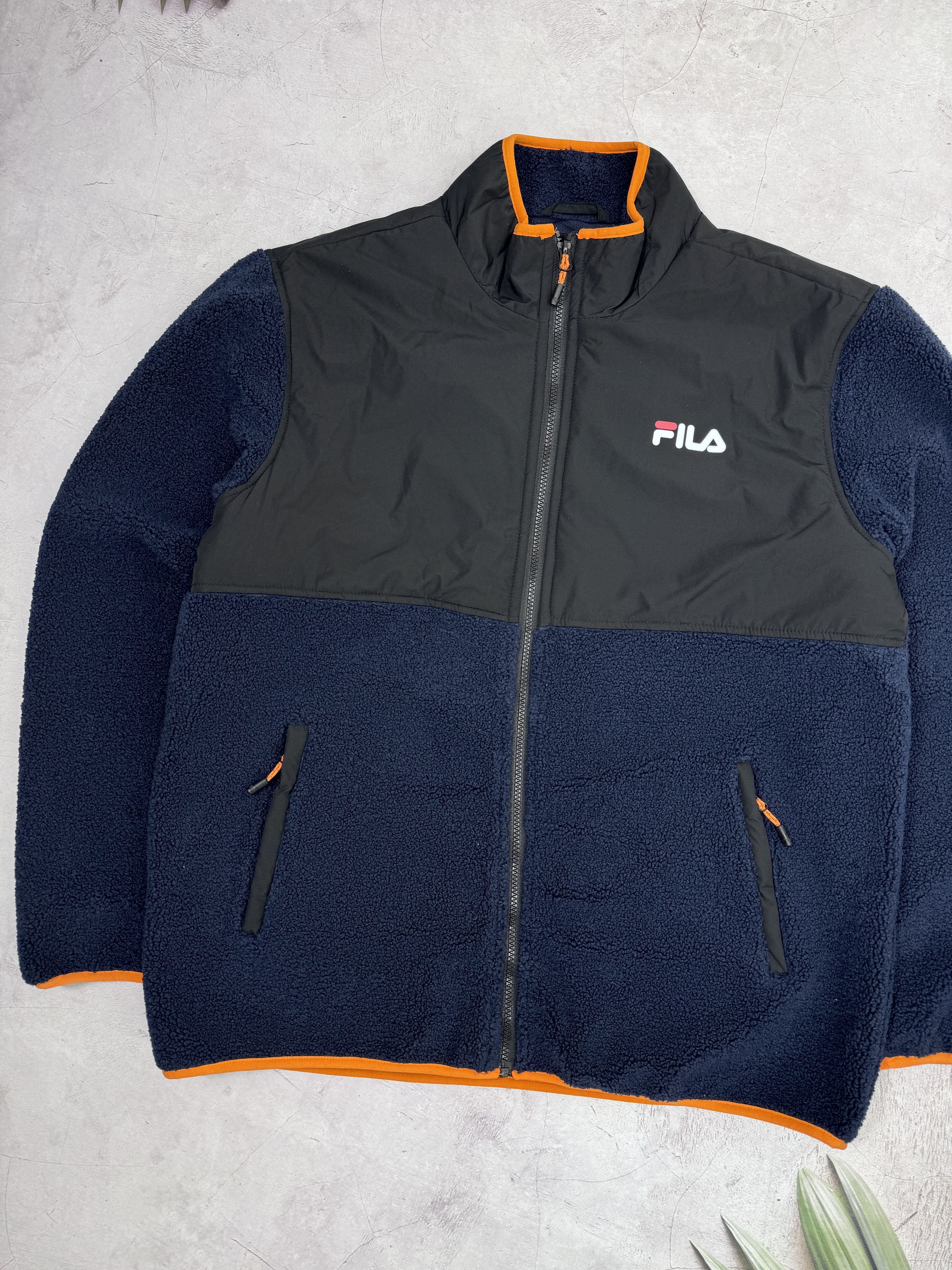 Designer × Fila Fila Fleece Jacket with Nylon Inserts Trims Size US M / EU 48-50 / 2 - 2 Thumbnail