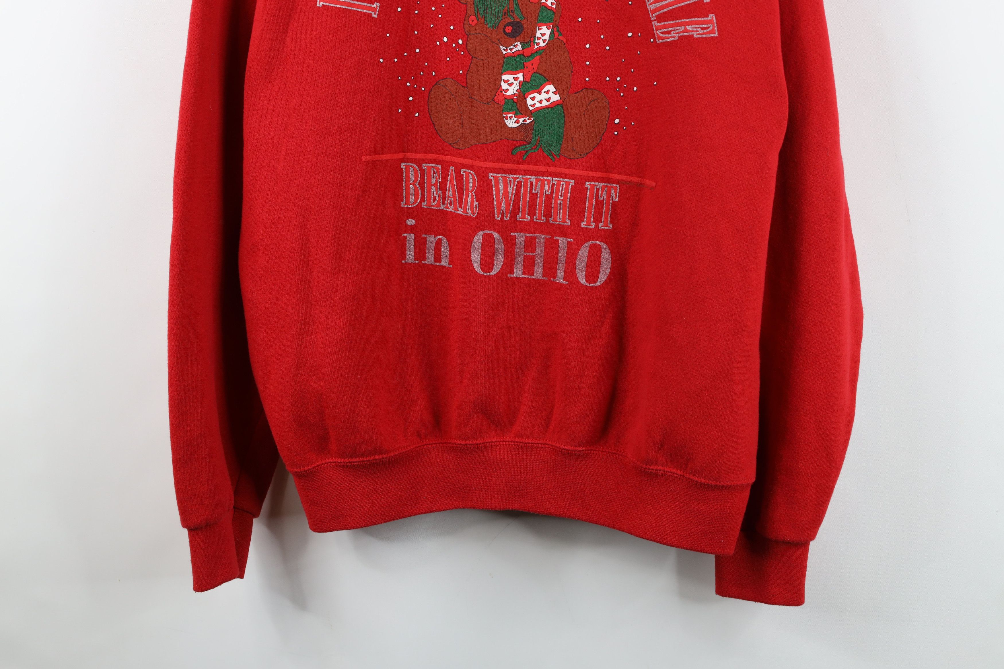 Vintage Vintage 90s Streetwear Christmas Ohio Sweatshirt USA Red Size L / US 10 / IT 46 - 3 Thumbnail
