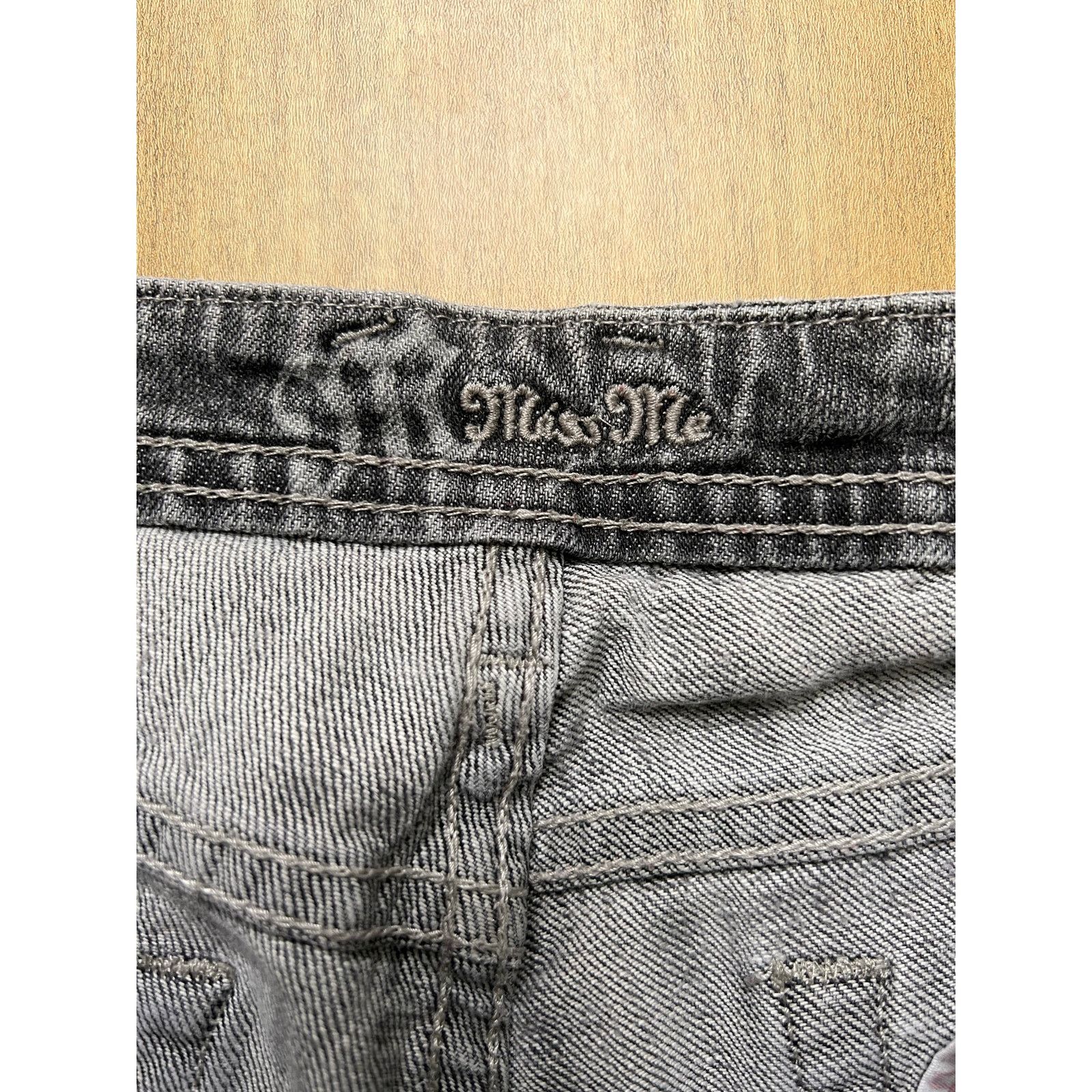 Miss Me MISS ME SKINNY GRAY JEANS RHINESTONE SZ 28 Y2K LOW RISE Size 28" / US 6 / IT 42 - 4 Thumbnail