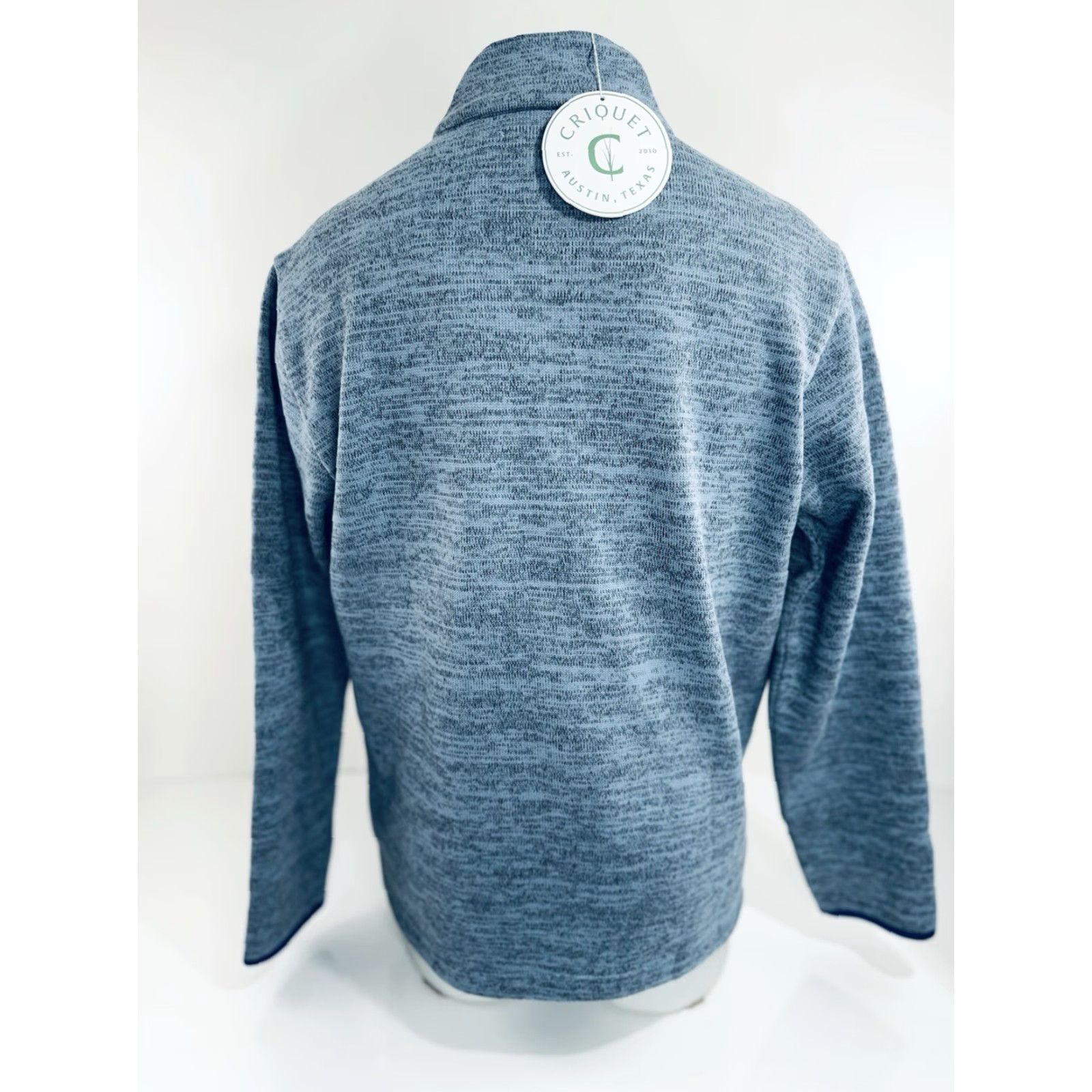 Logo 7 Criquet Austin - NEW w TAG - Fleece Full Zip Embroidered Logo L Sweater Jacket Shirt Mens Heather Blue CQ45 Size US L / EU 52-54 / 3 - 3 Thumbnail