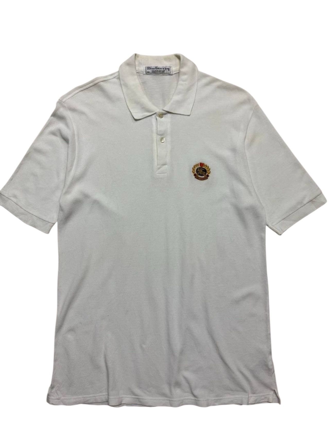 Burberry Vintage 90's Burberrys Polo White Tee Made In England Size US M / EU 48-50 / 2 - 1 Thumbnail