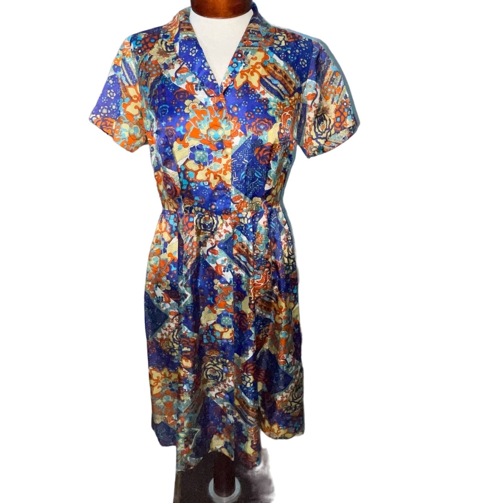 Vintage Vintage Floral Handmade Dress Retro 70s Button Front Medium Size M / US 6-8 / IT 42-44 - 2 Thumbnail