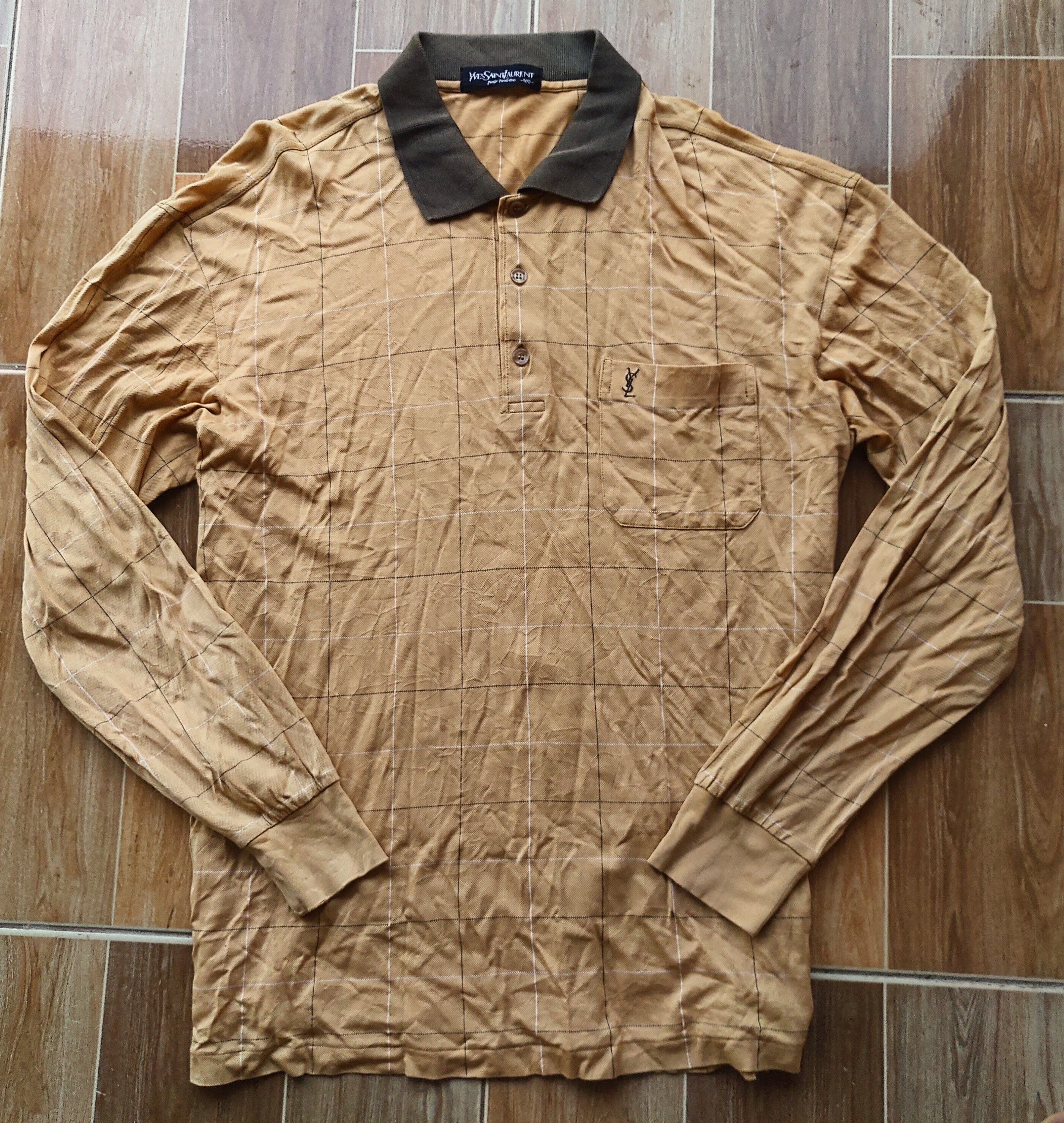 image of Longsleeve YVES Saint Laurent Vintage in Brown, Men's (Size Large)