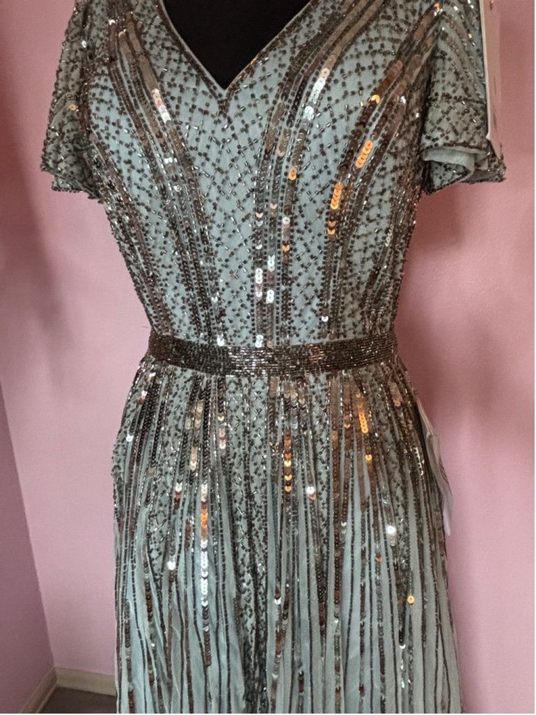 Mac Duggal Women's Mac Duggal Dress, Silver, Size 2 Size XS / US 0-2 / IT 36-38 - 5 Thumbnail