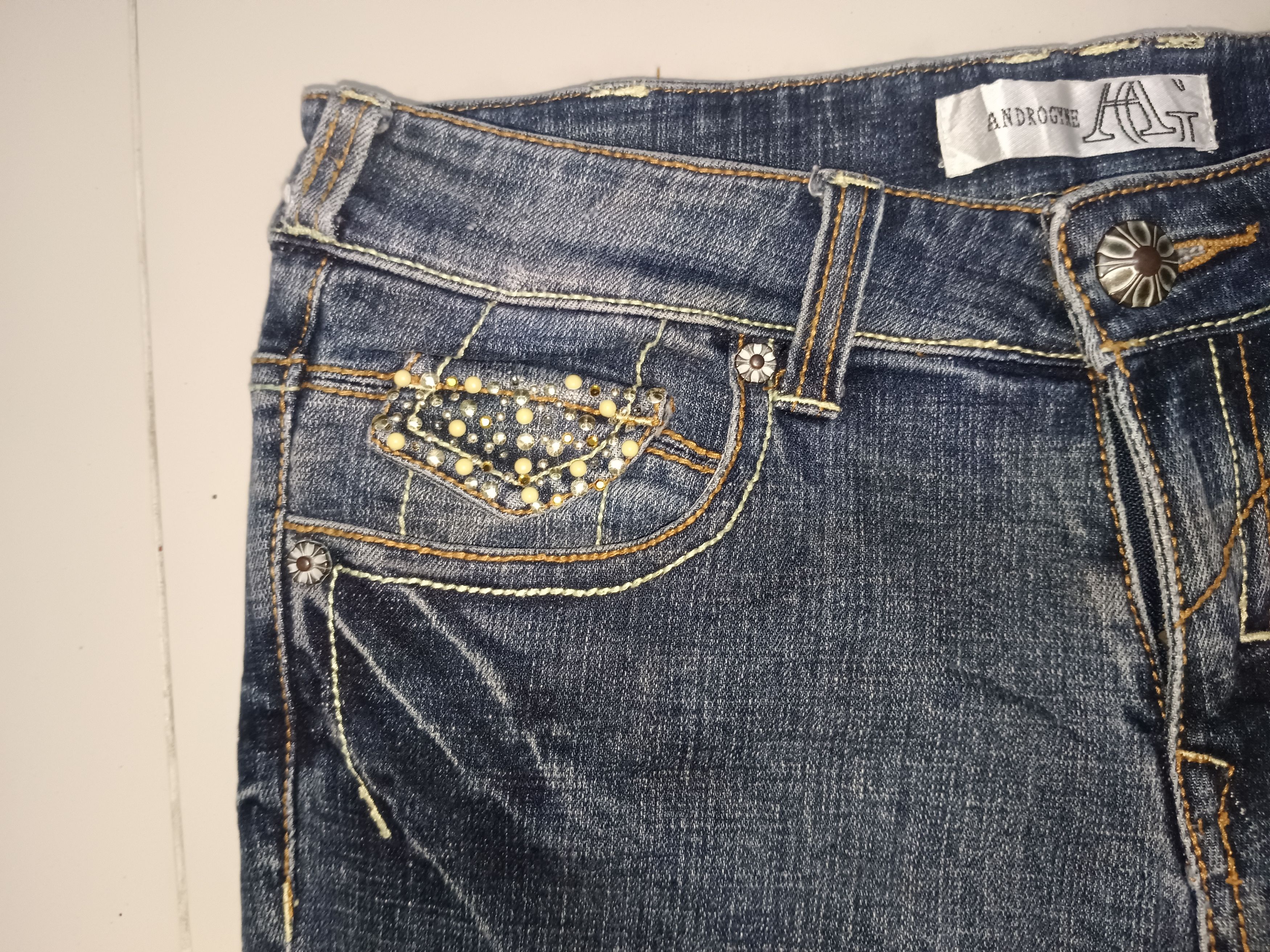 Japanese Brand Japanese Flare Jeans Crystal Goctic Punk Size US 29 - 10 Thumbnail
