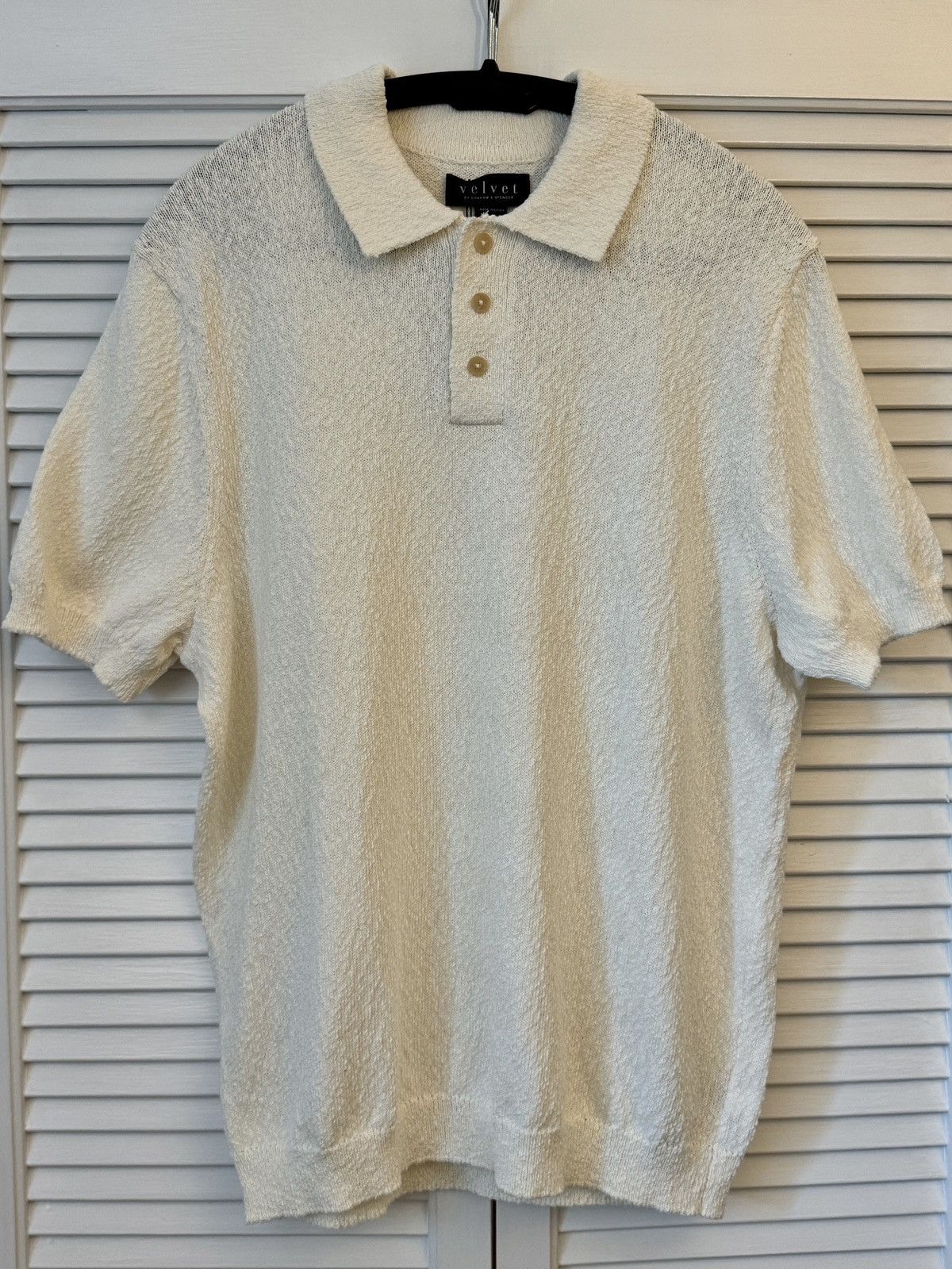 Velvet Velvet, SZ L Ecru Tiberius Knit Polo NWT Never Worn Size US L / EU 52-54 / 3 - 1 Thumbnail