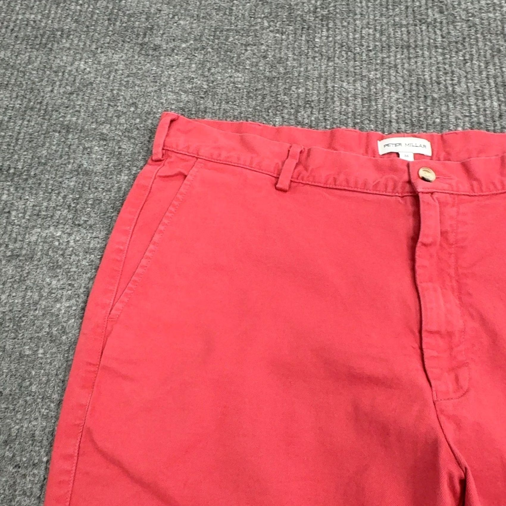 Peter Millar Peter Millar Shorts Mens 36 Red Pima Cotton Spandex Chino Golf Luxury Style Size US 37 - 2 Thumbnail