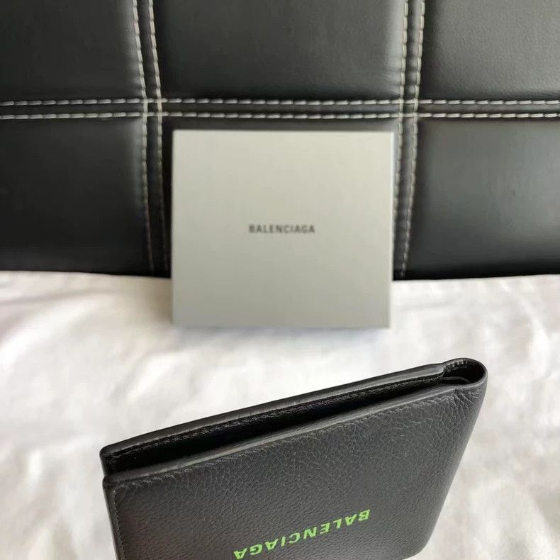 Balenciaga Balenciaga Classic Black Green Logo Wallet-2506 Size ONE SIZE - 4 Thumbnail
