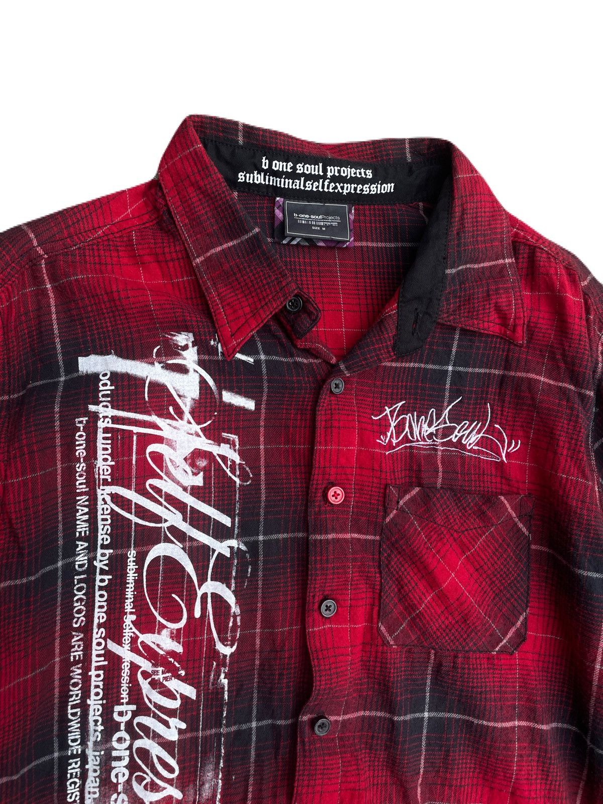 If Six Was Nine 2000s Japanese archive Vkei Poem Plaid Shirts Gyaruo Y2K Size US S / EU 44-46 / 1 - 5 Thumbnail