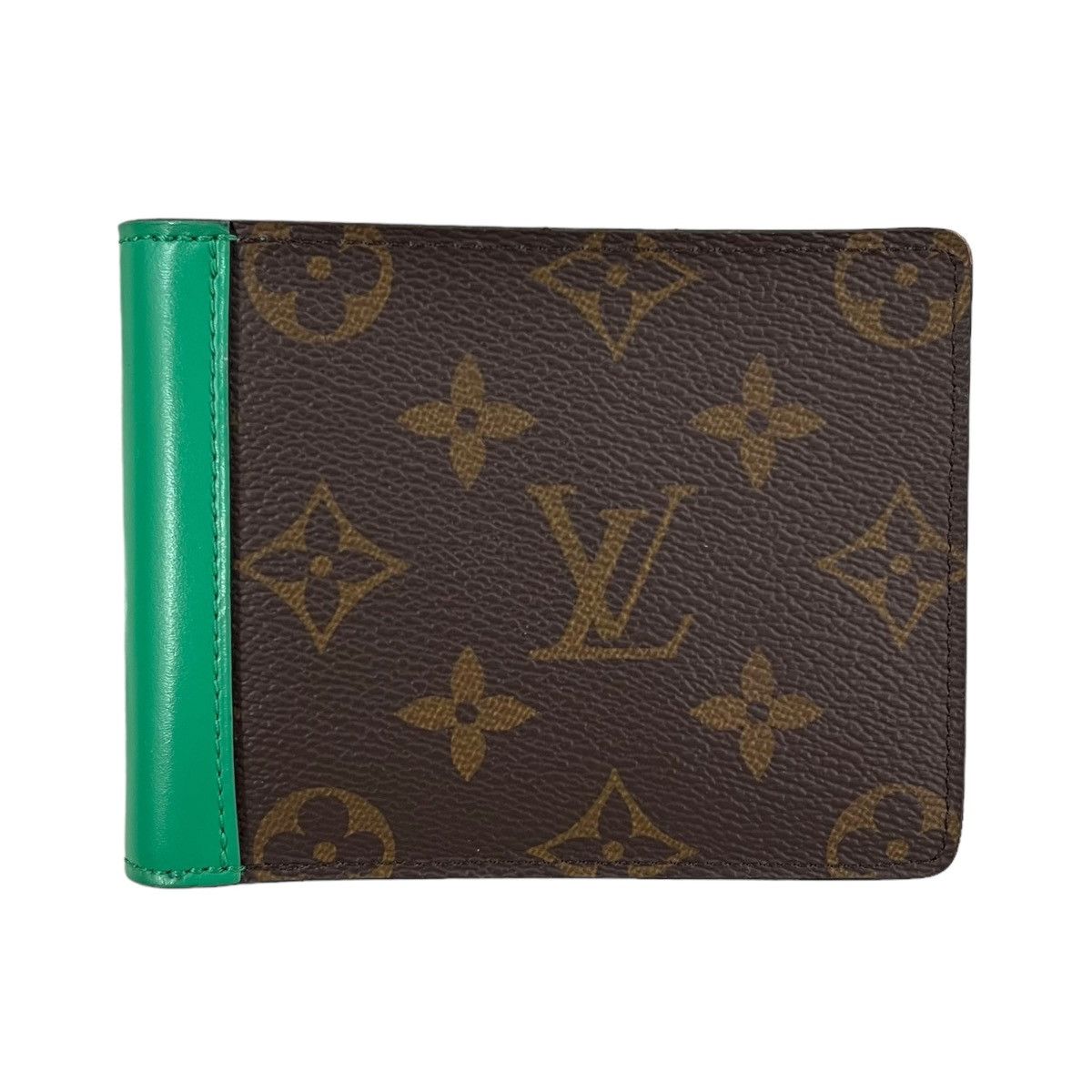 Louis Vuitton Button Bifold Wallet Green outlet Monogram