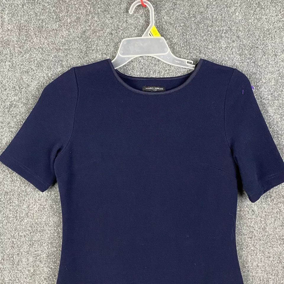 Other Mario Serrani Italy Dress Women's XS Short Sleeve Navy Blue Size XS / US 0-2 / IT 36-38 - 2 Thumbnail