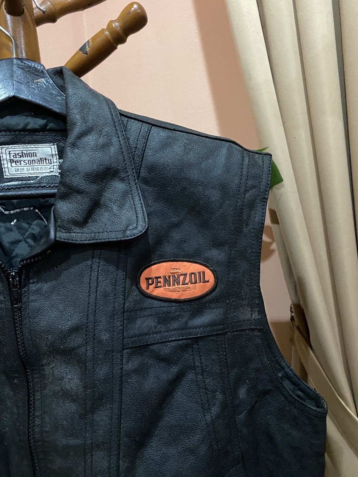 Leather Vintage Club Shadow Leather Biker Vest Pennzoil Patch Size US L / EU 52-54 / 3 - 7 Thumbnail