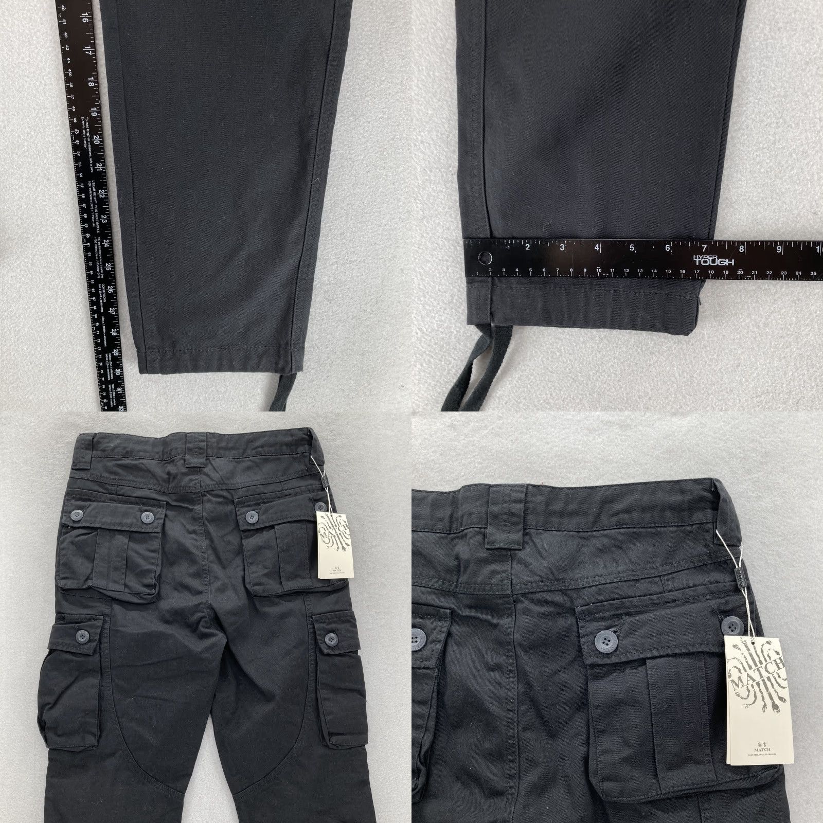 Vintage Matchstick Cargo Pants Mens Medium Utility Pockets Black Cotton 30in Inseam Canvas Workwear Outdoor Hiking Y2K Cargo Pants Mens Black Size US 31 - 9 Thumbnail