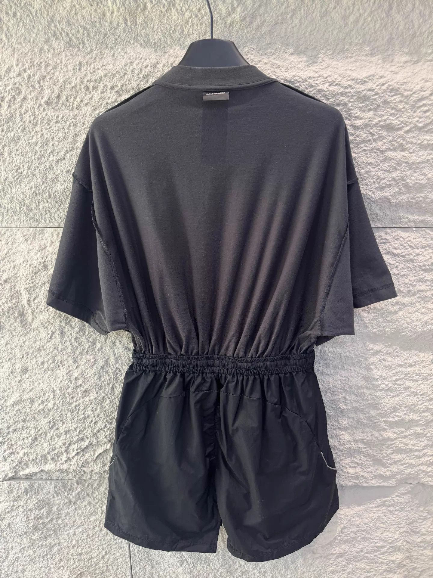 Balenciaga Balenciaga New Short-Sleeve Waist Elastic Jumpsuit Size XS / US 0-2 / IT 36-38 - 2 Thumbnail