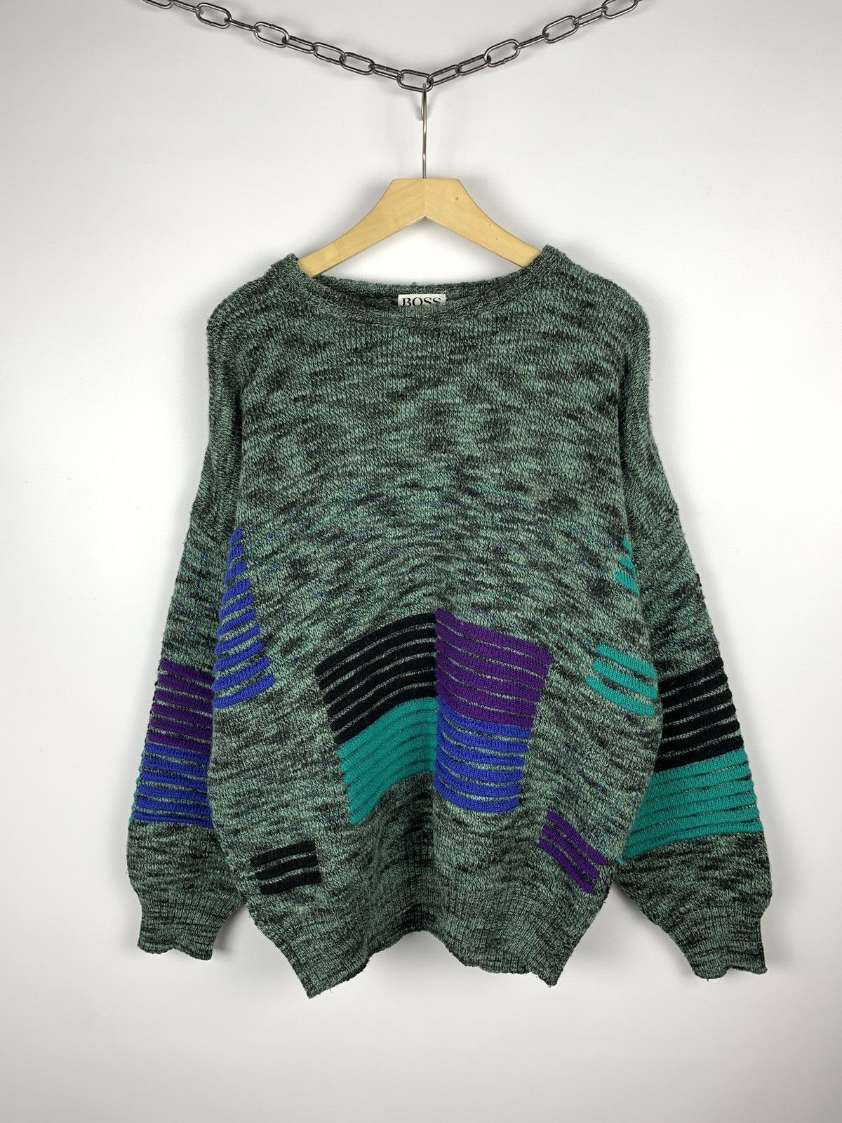 Hugo Boss Vintage Hugo Boss Coloured 3D Knit Sweater Men’s Size 52 Size US L / EU 52-54 / 3 - 1 Thumbnail