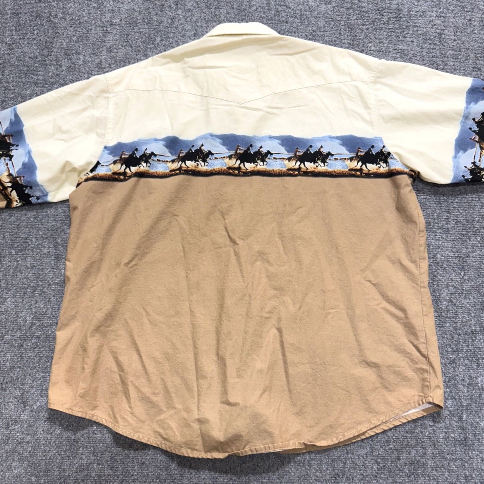 Wrangler VINTAGE Wrangler Shirt Western Pearl Snap Long Sleeve Mens 2XL Distressed Themed Shirt Size US XXL / EU 58 / 5 - 3 Thumbnail